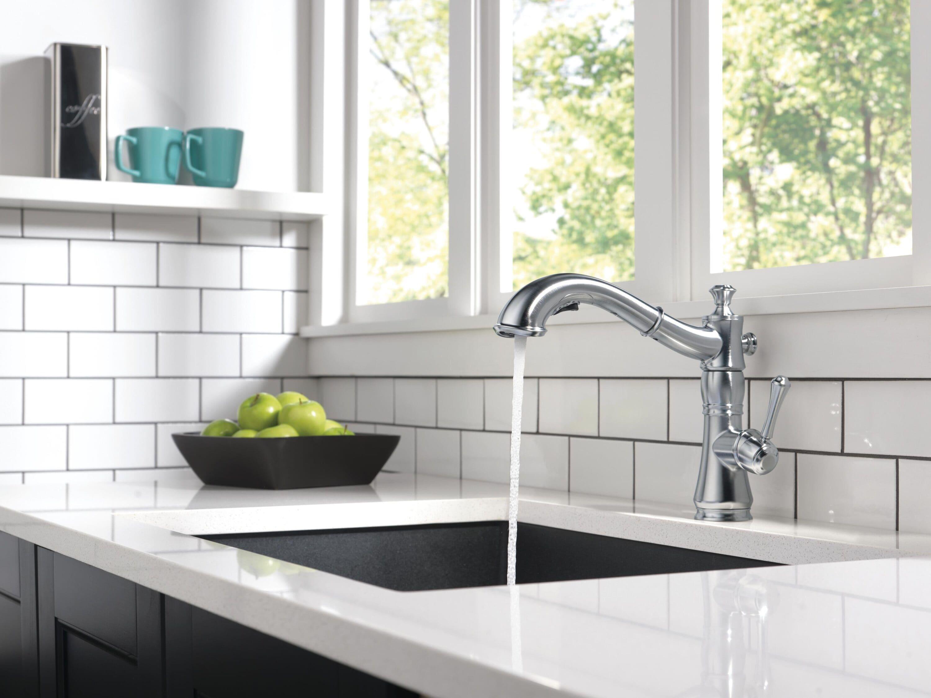 Delta Cassidy Single Handle Pull-Out Kitchen Faucet in Arctic Stainless 4197-AR-DST