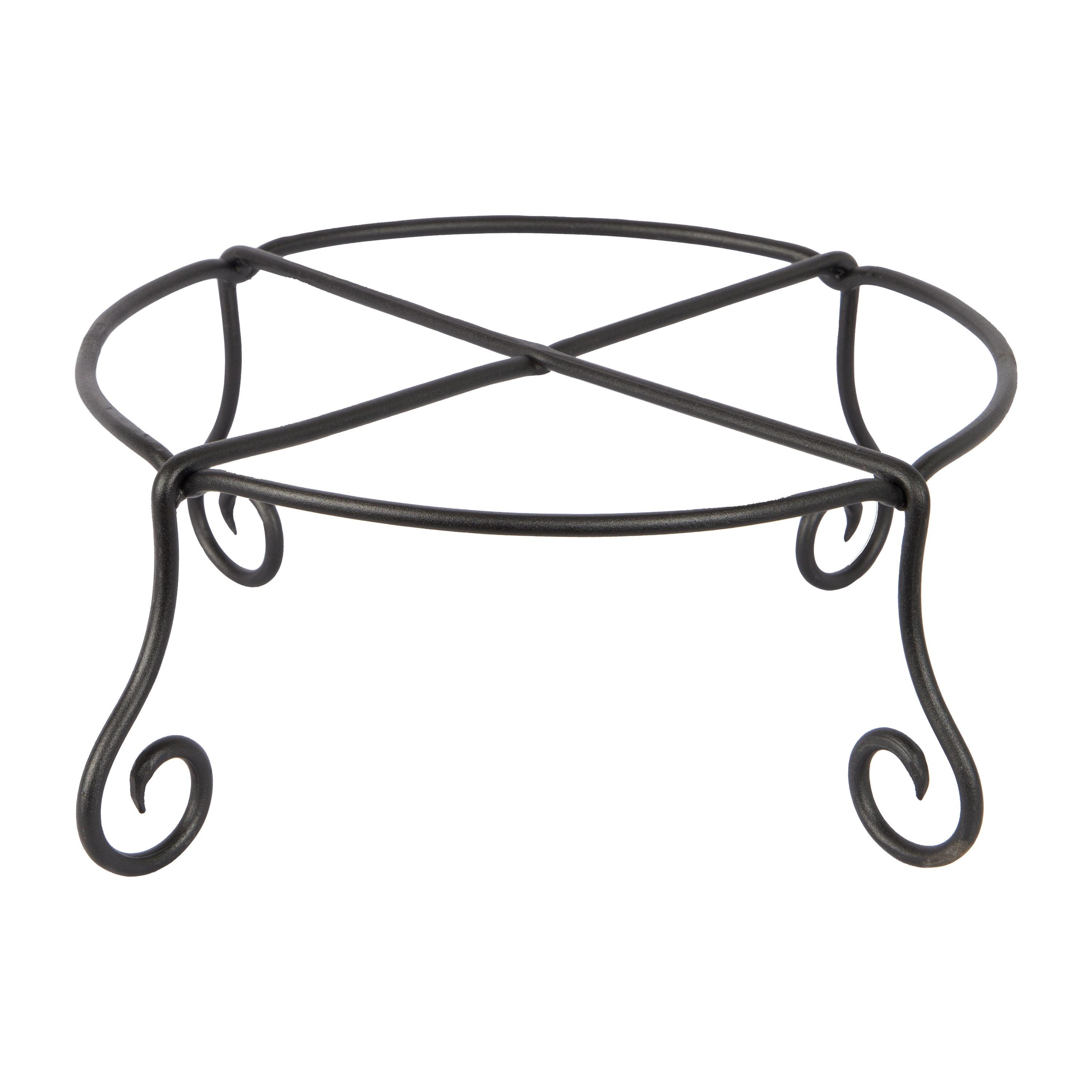 Large Black Wrought Iron Circular Plant Stand