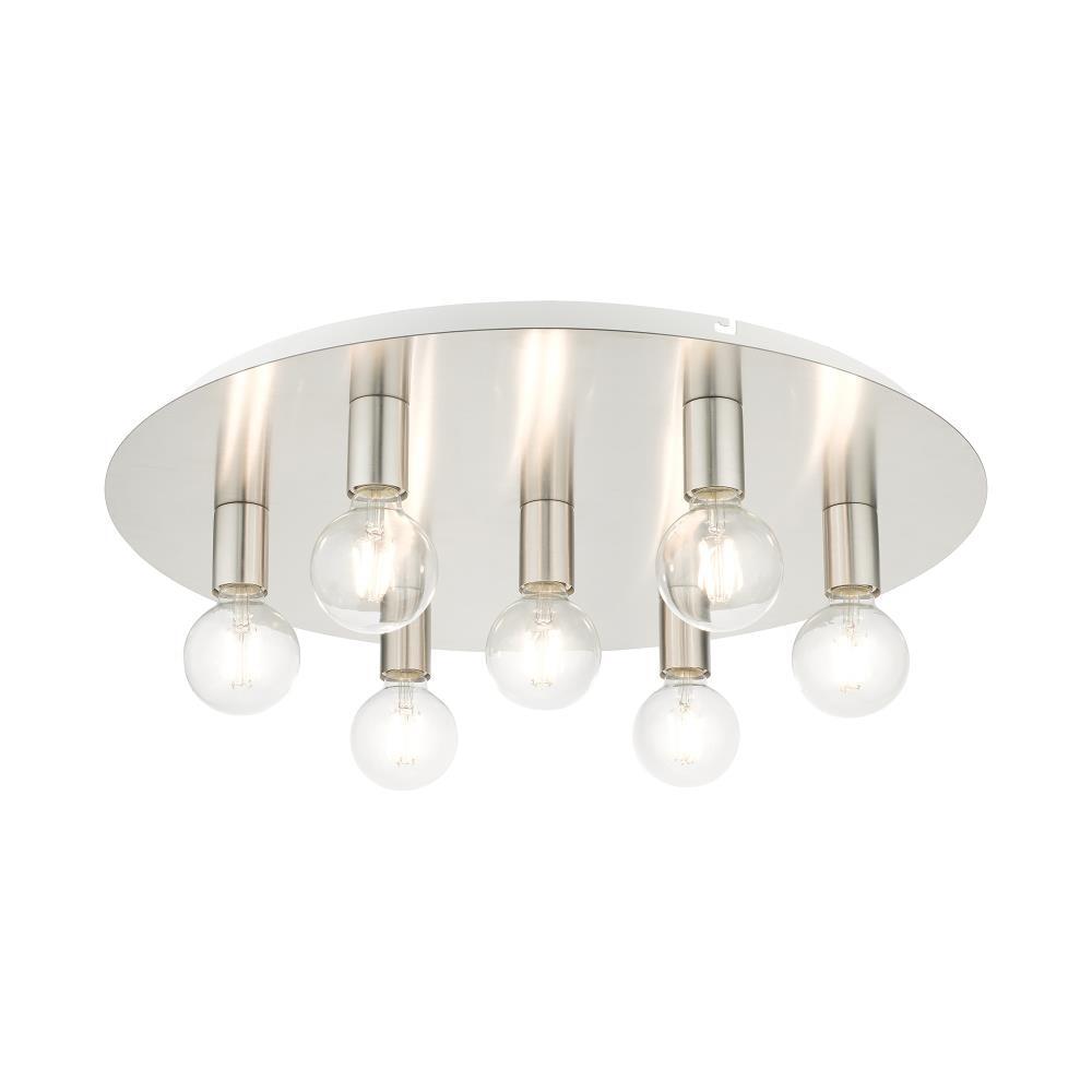 Livex Lighting Hillview 7 - Light Flush Mount in  Brushed Nickel