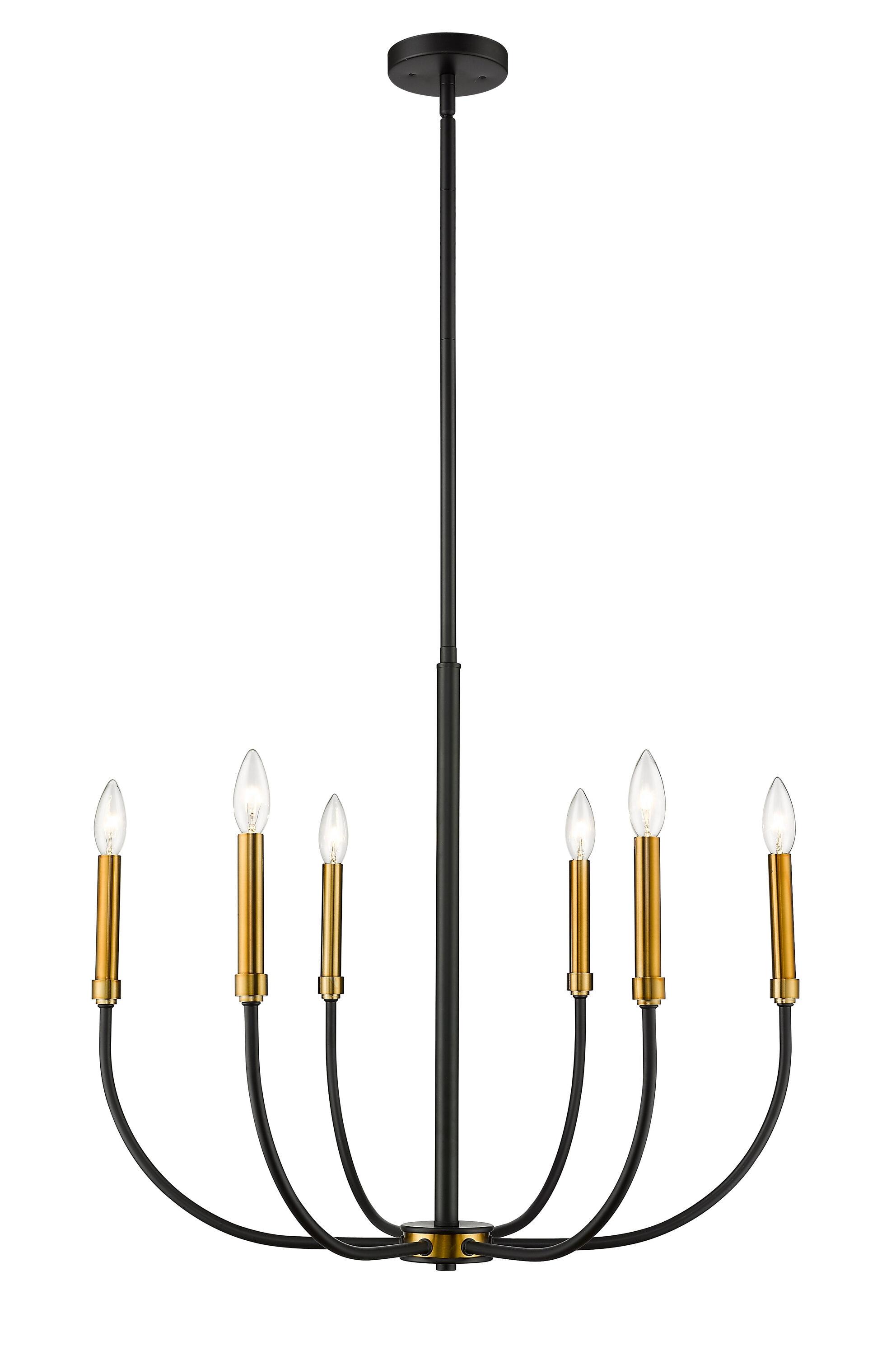 Z-Lite Haylie 6 - Light Chandelier in  Matte Black/Olde Brass