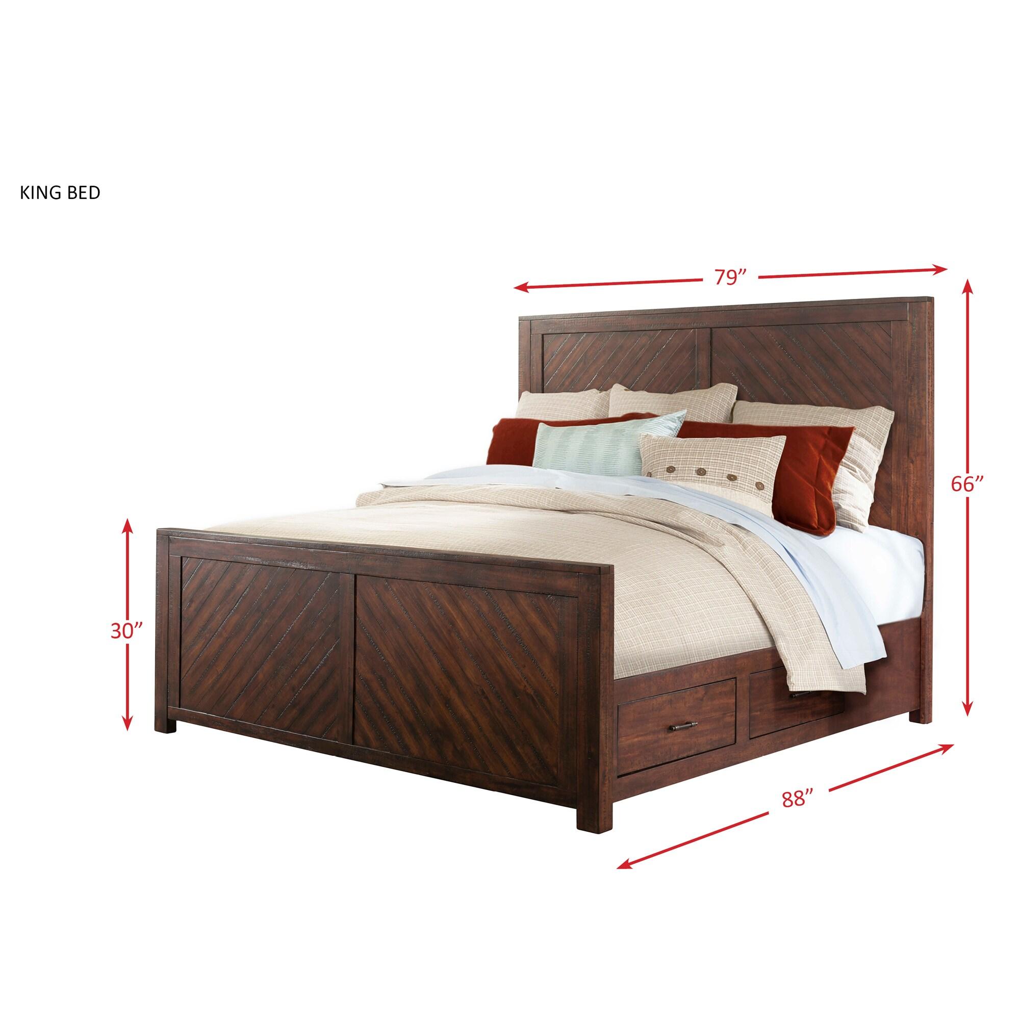 King Dex Platform Storage Bed Walnut Brown - Picket House Furnishings