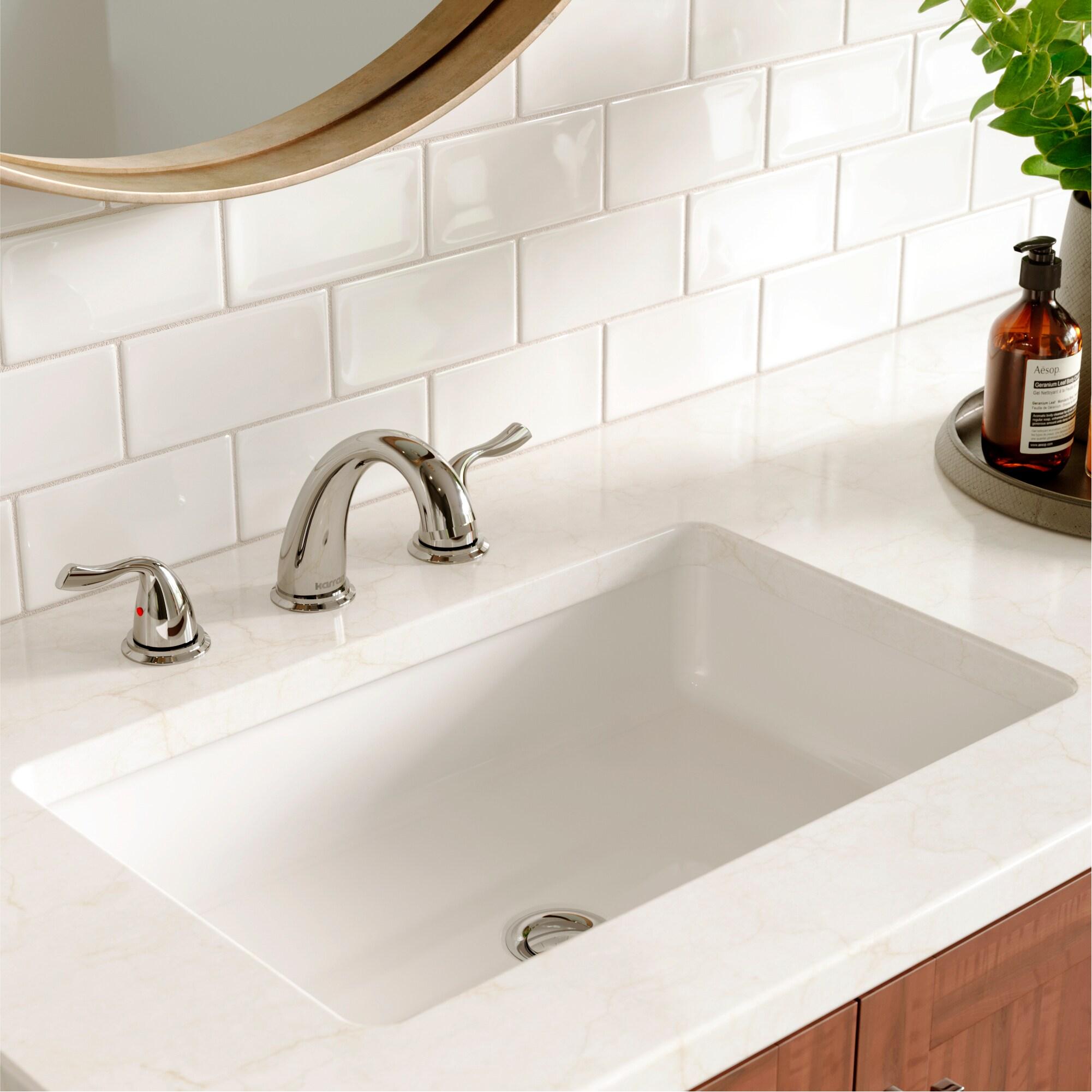 Karran Fulham 8 In. Widespread 2-Handle Bathroom Faucet With Matching Pop-up Drain