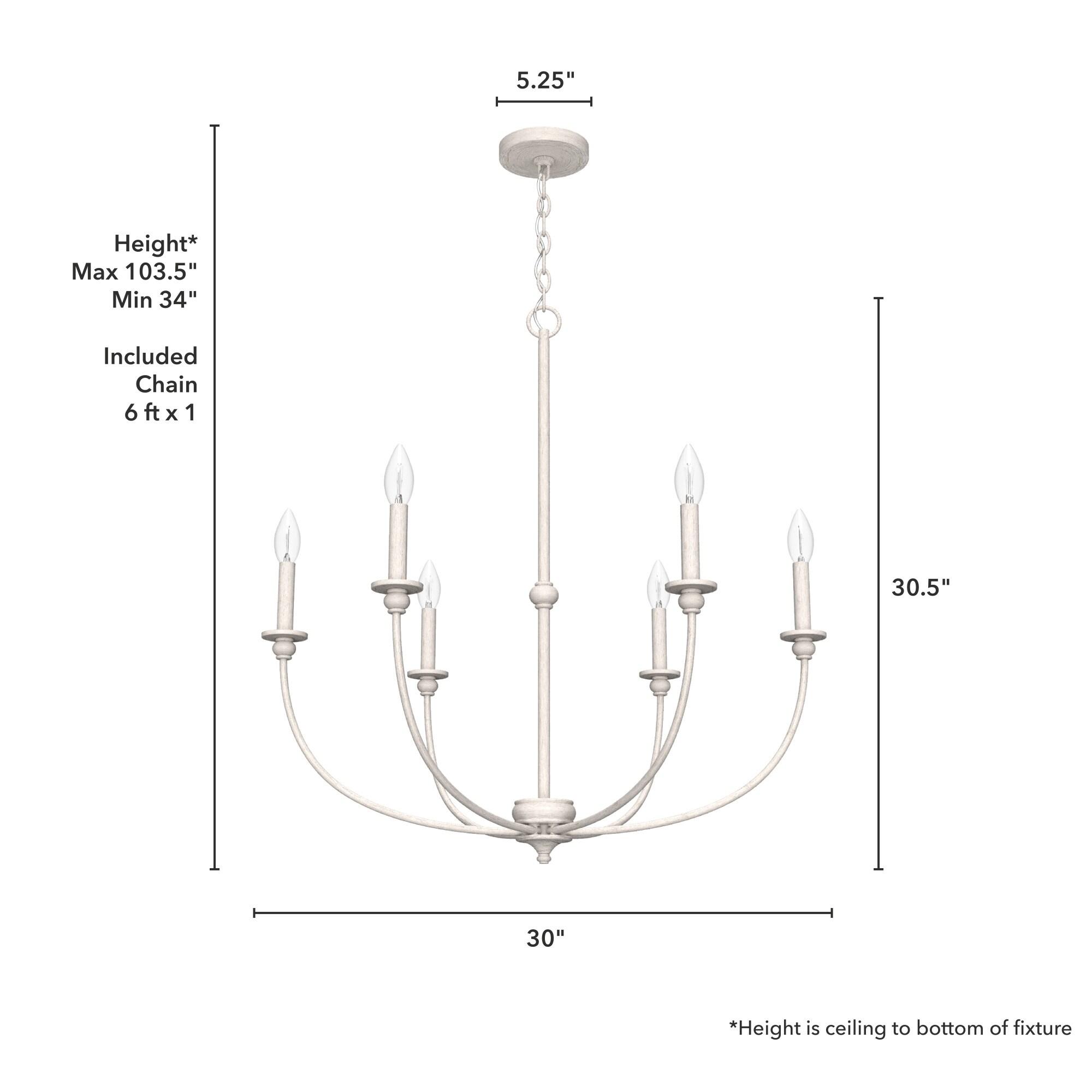 Hunter Southcrest 6 Light Chandelier Ceiling Light Fixture