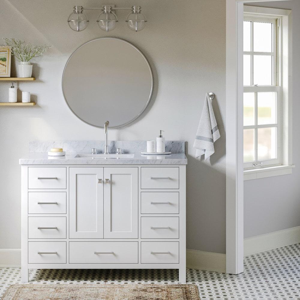 Ariel A049s-Bc Cambridge 48" Single Free Standing Vanity Cabinet Only - White