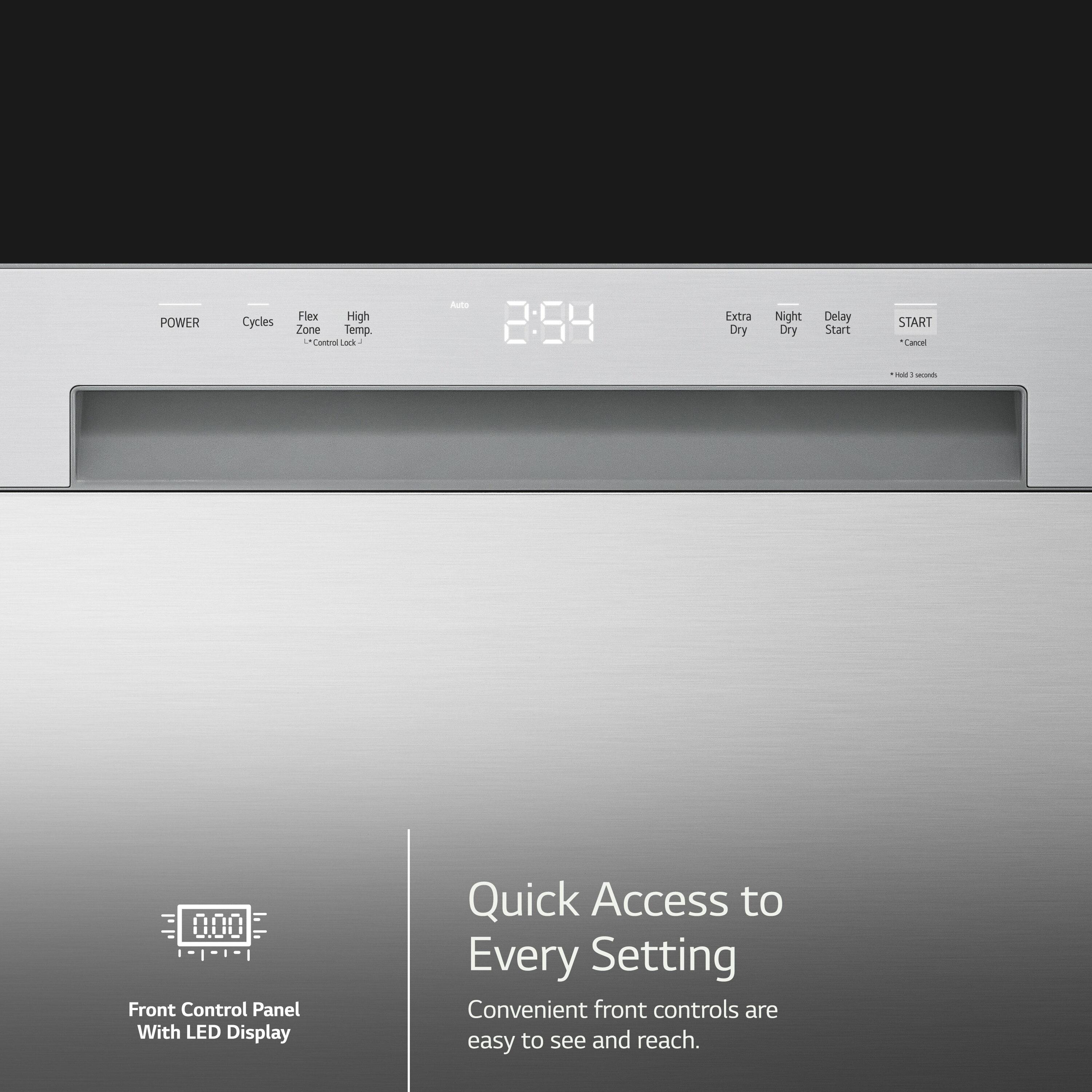 Front Control Dishwasher With Lodecibel Operation And Dynamic Dry