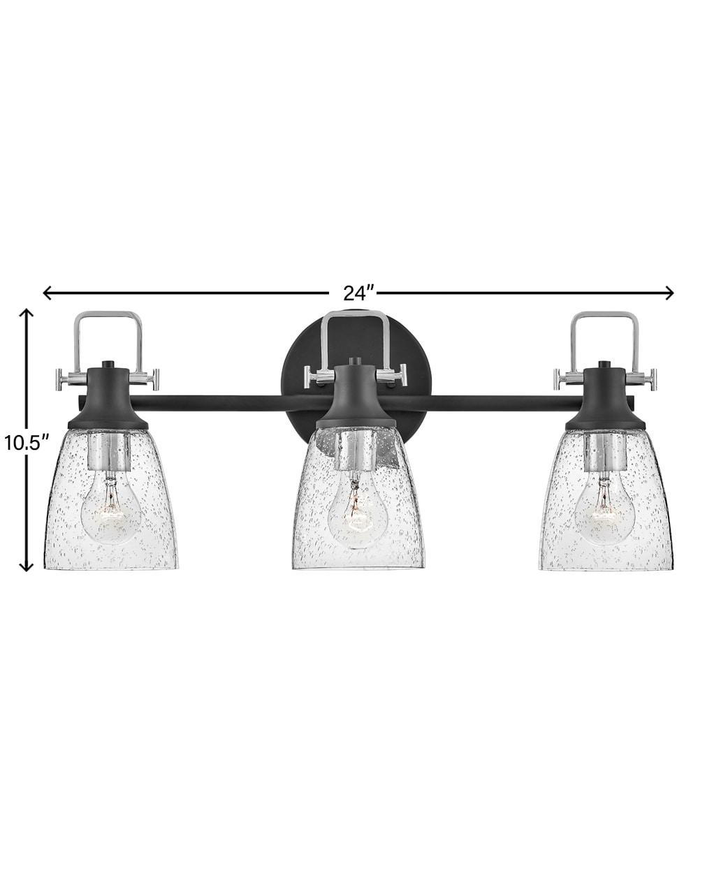 Easton 3-Light Dimmable Black Vanity light