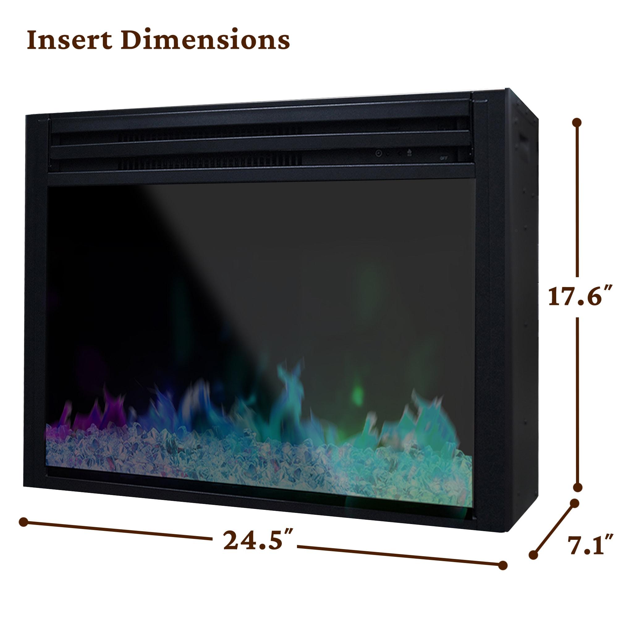 Cambridge Summit 62-In. Farmhouse Fireplace TV Stand with Crystal Rocks Display