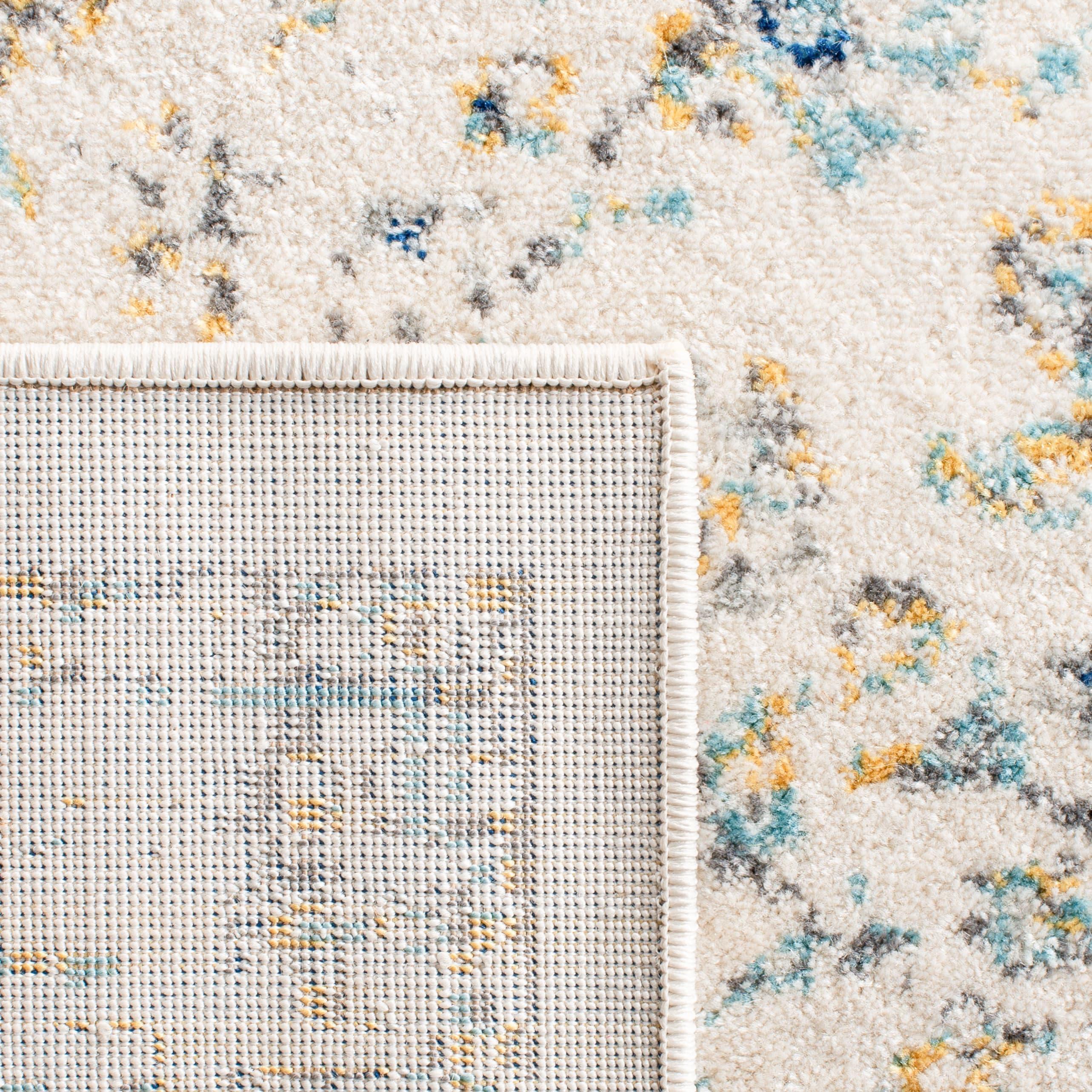 Evoke EVK220 Power Loomed Area Rug - Ivory/Blue - 5'3"x5'3" - Safavieh.