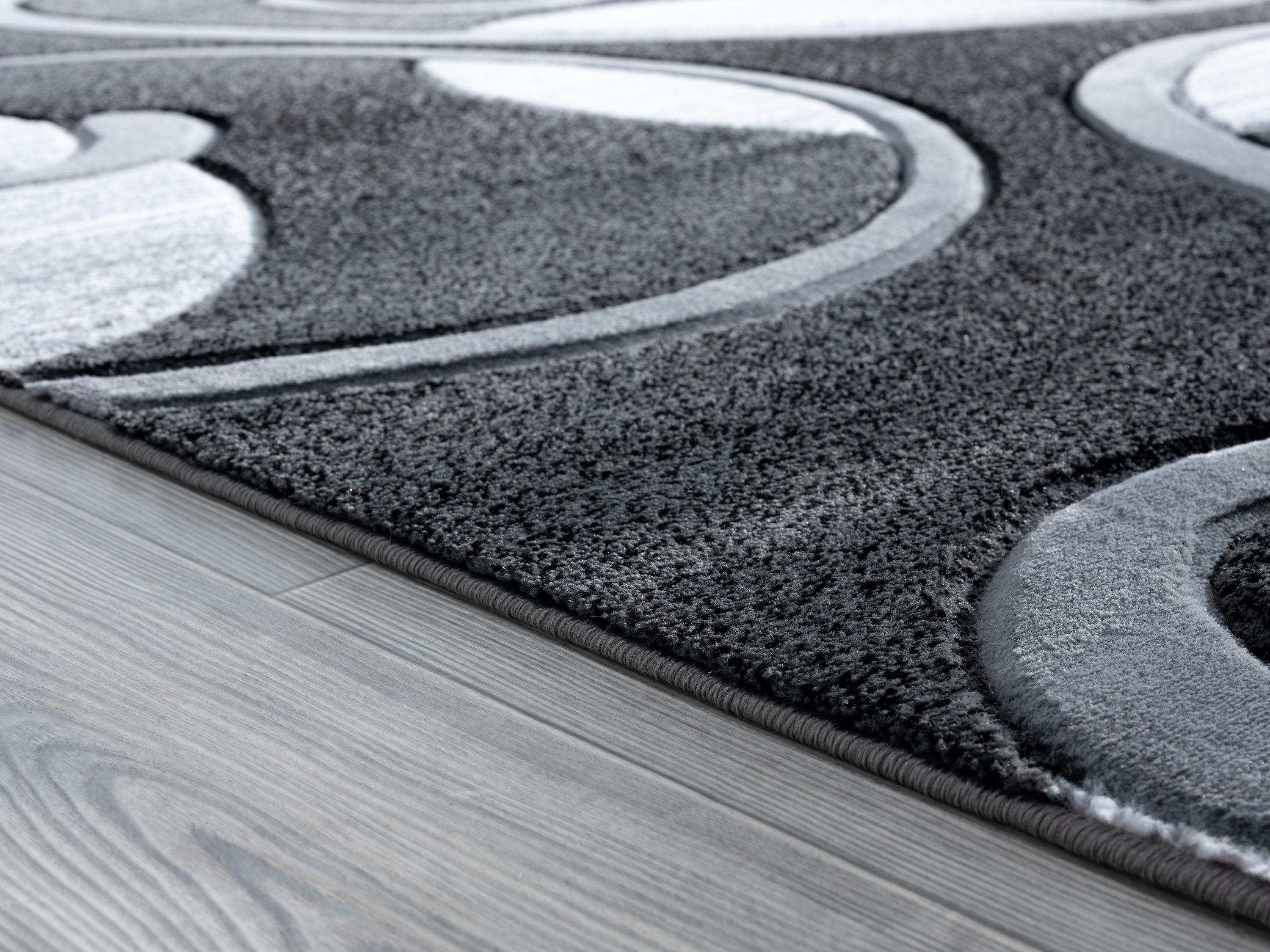 Bristol 5' x 8' Gray Rectangular Stain-Resistant Synthetic Rug