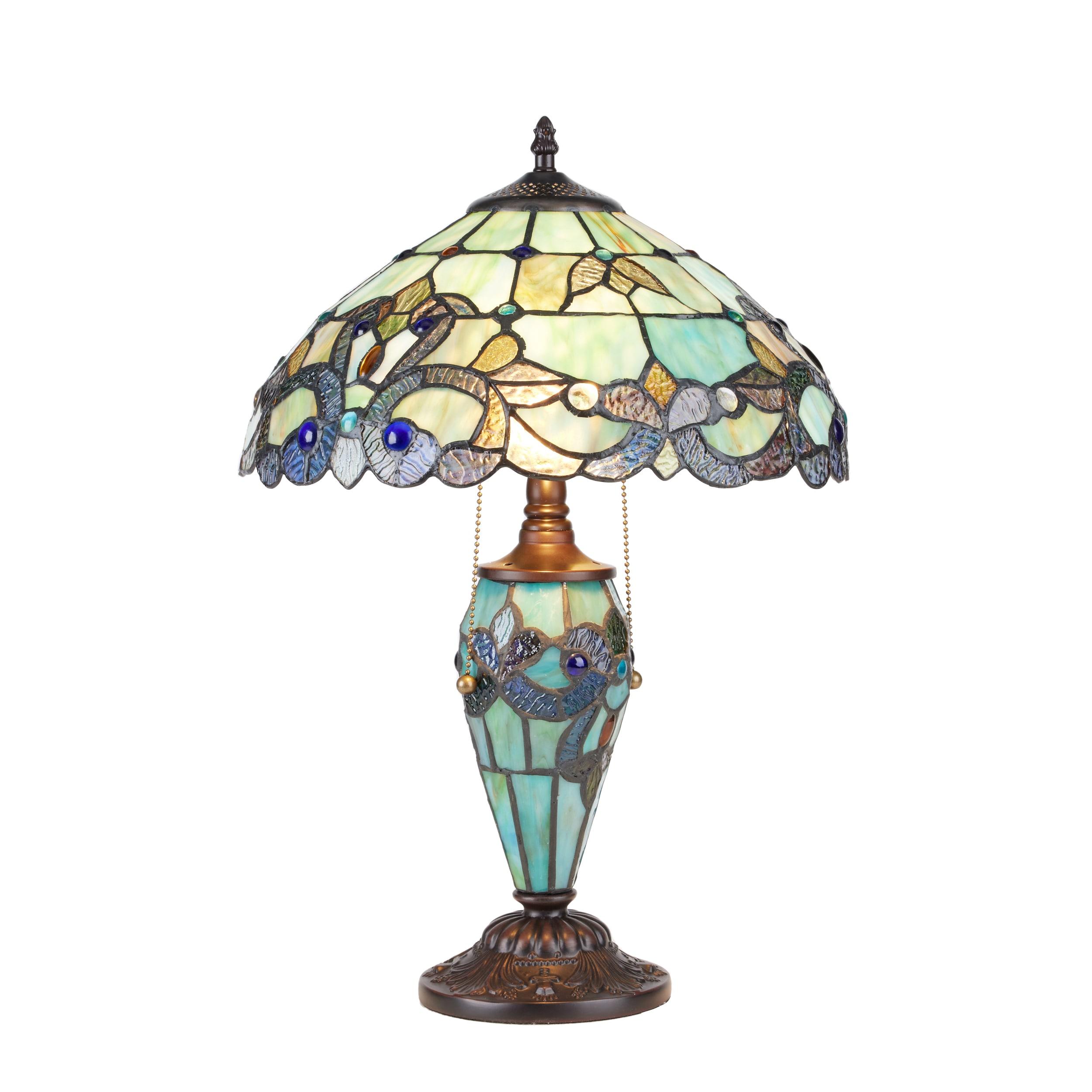 Harlow 20" Green Stained Glass Dome Accent Lamp