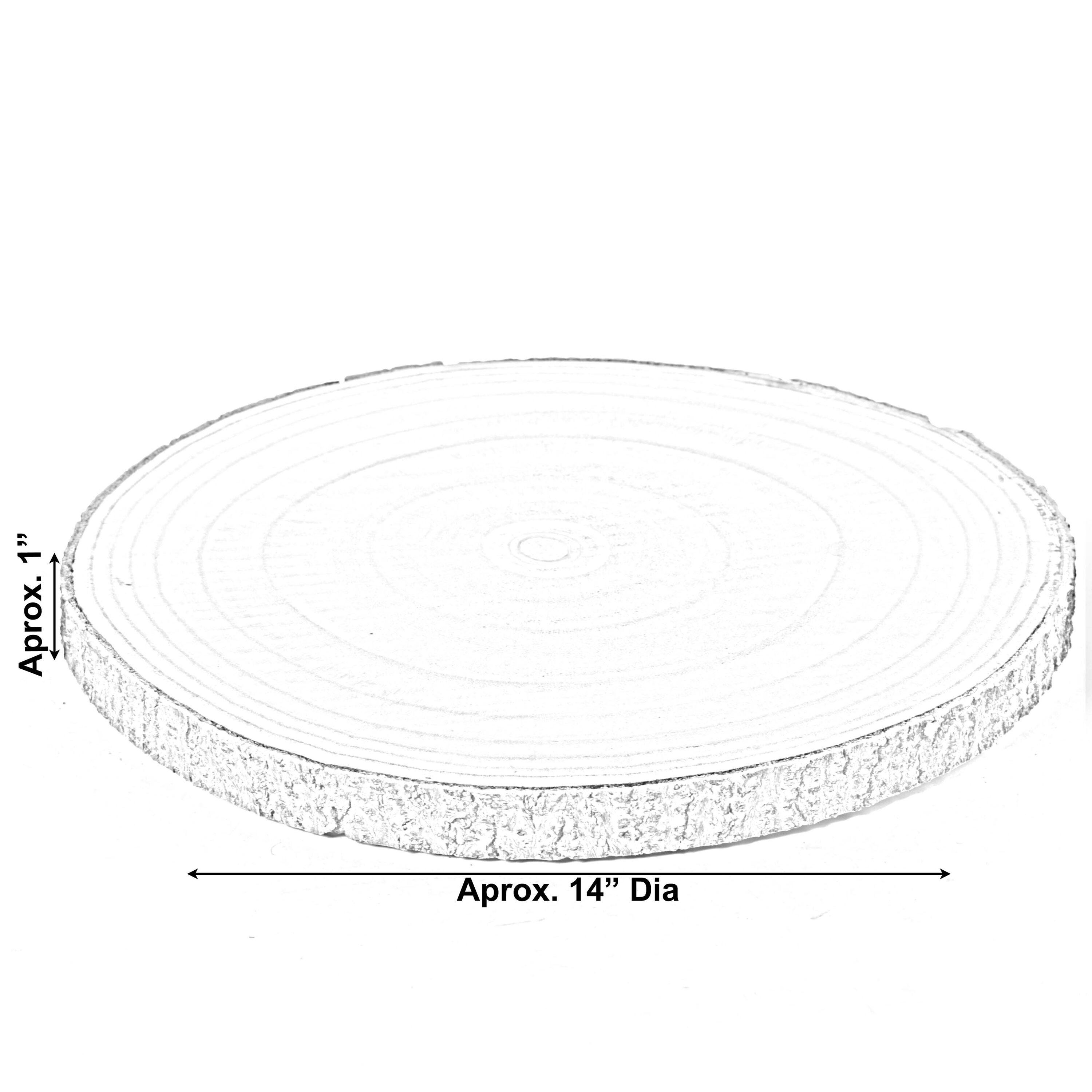 Vintiquewise Barky Natural Wood Slabs Rustic Ornament Slice Tray Table Charger - Approximately 14 Inch Dia