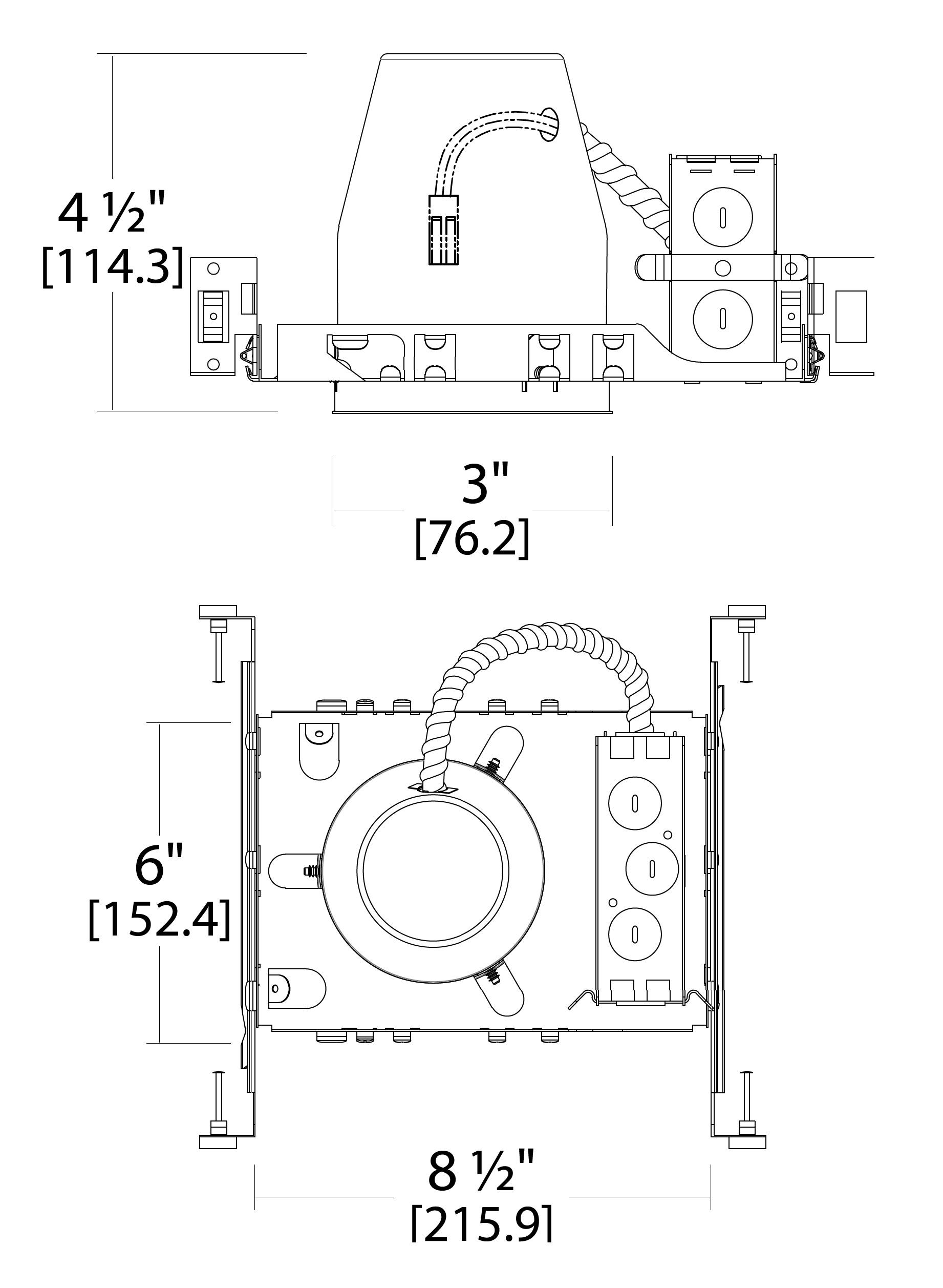 Aluminum 3-Inch LED Housing for New Construction