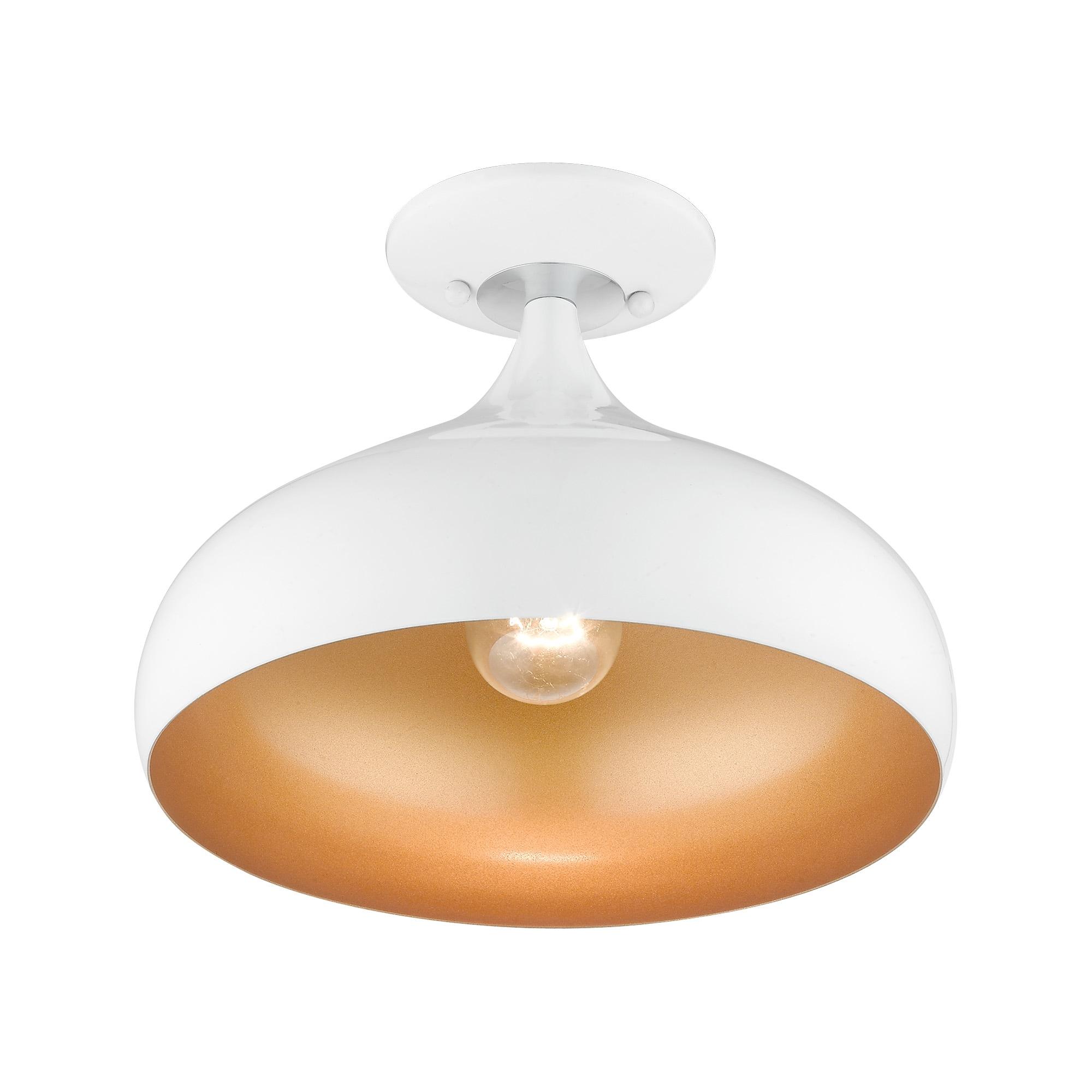 Livex Lighting Amador 1 - Light Semi-Flush Mount in  Shiny White
