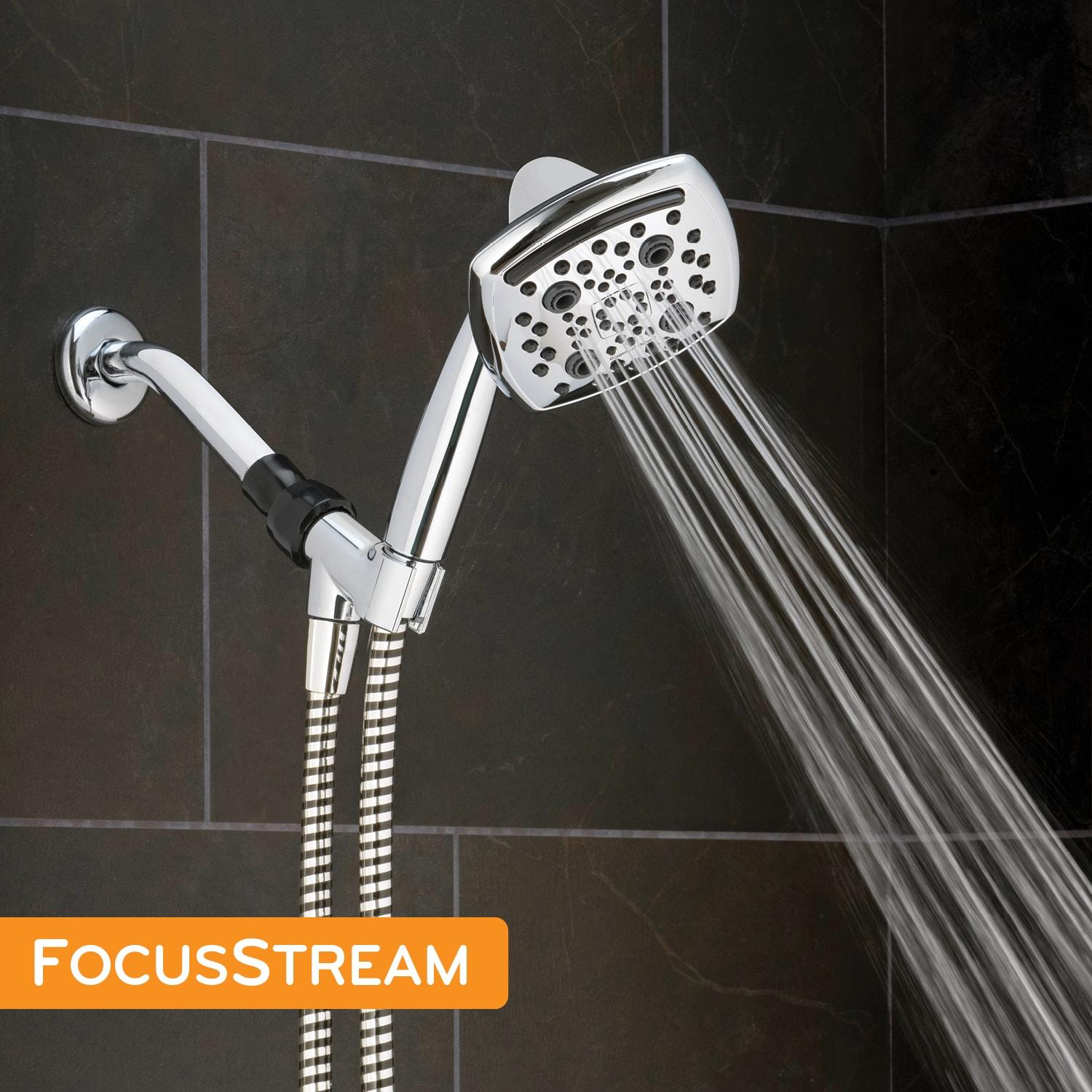 Oxygenics Marvel 6.0 -Spray Chrome 4.88-in Square Handheld High Pressure Shower Head 1.8 GPM