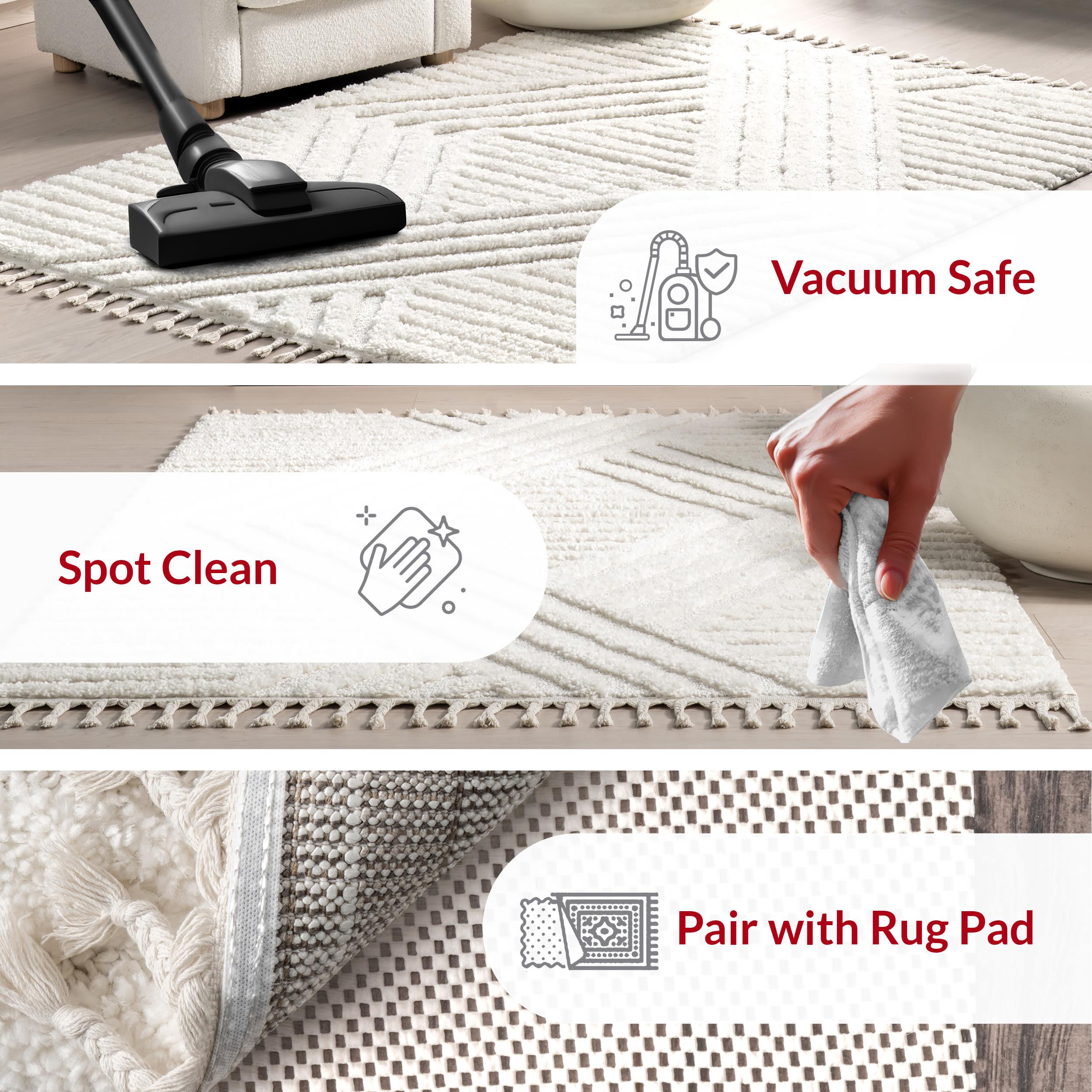 Nuloom Risette Solid 8x10 Shag Indoor Area Rug for Living Room Bedroom Dining Room Nursery Kitchen, Ivory