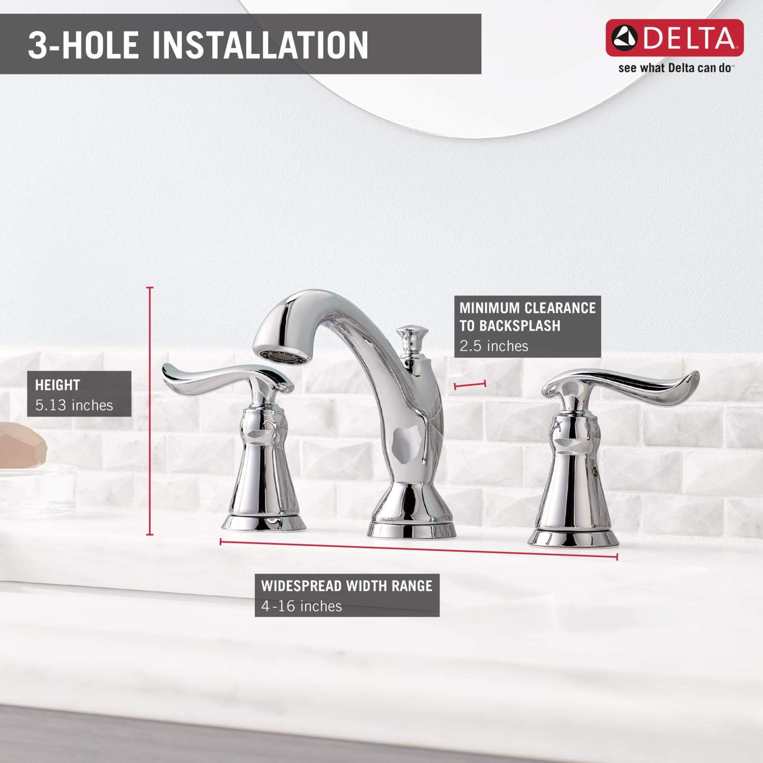 Linden Widespread Bathroom Faucet 3 Hole, 2-handle Bathroom Sink Faucet with Drain Assembly