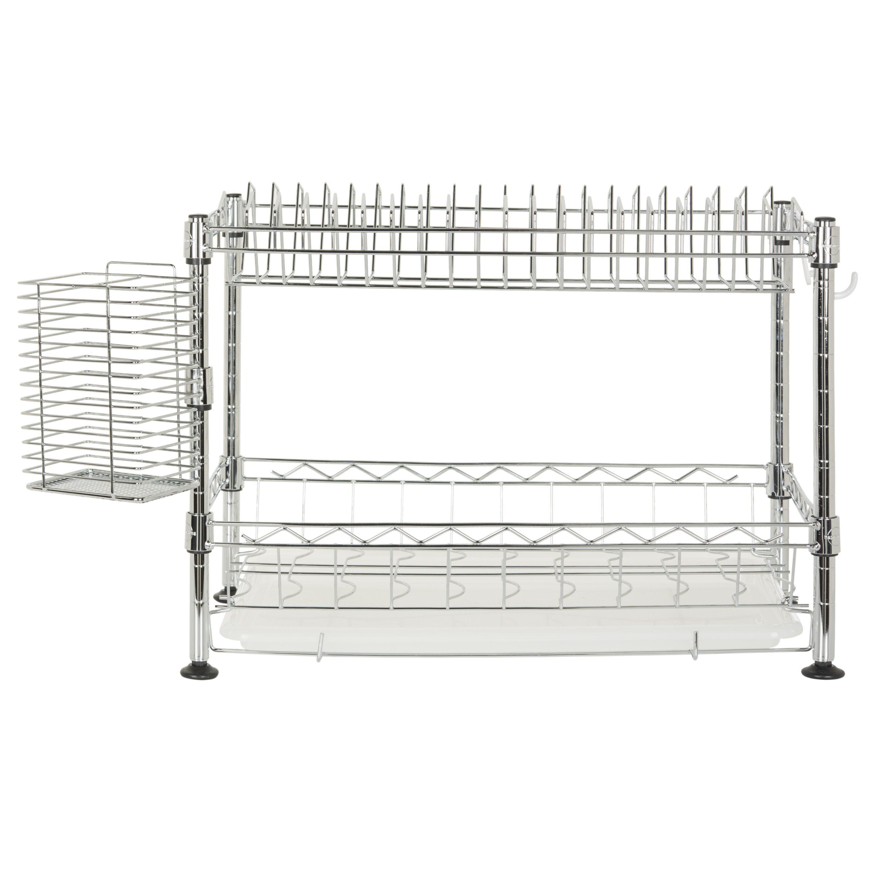 happimess Brooklyn 24" Adjustable Dish Rack, Chrome