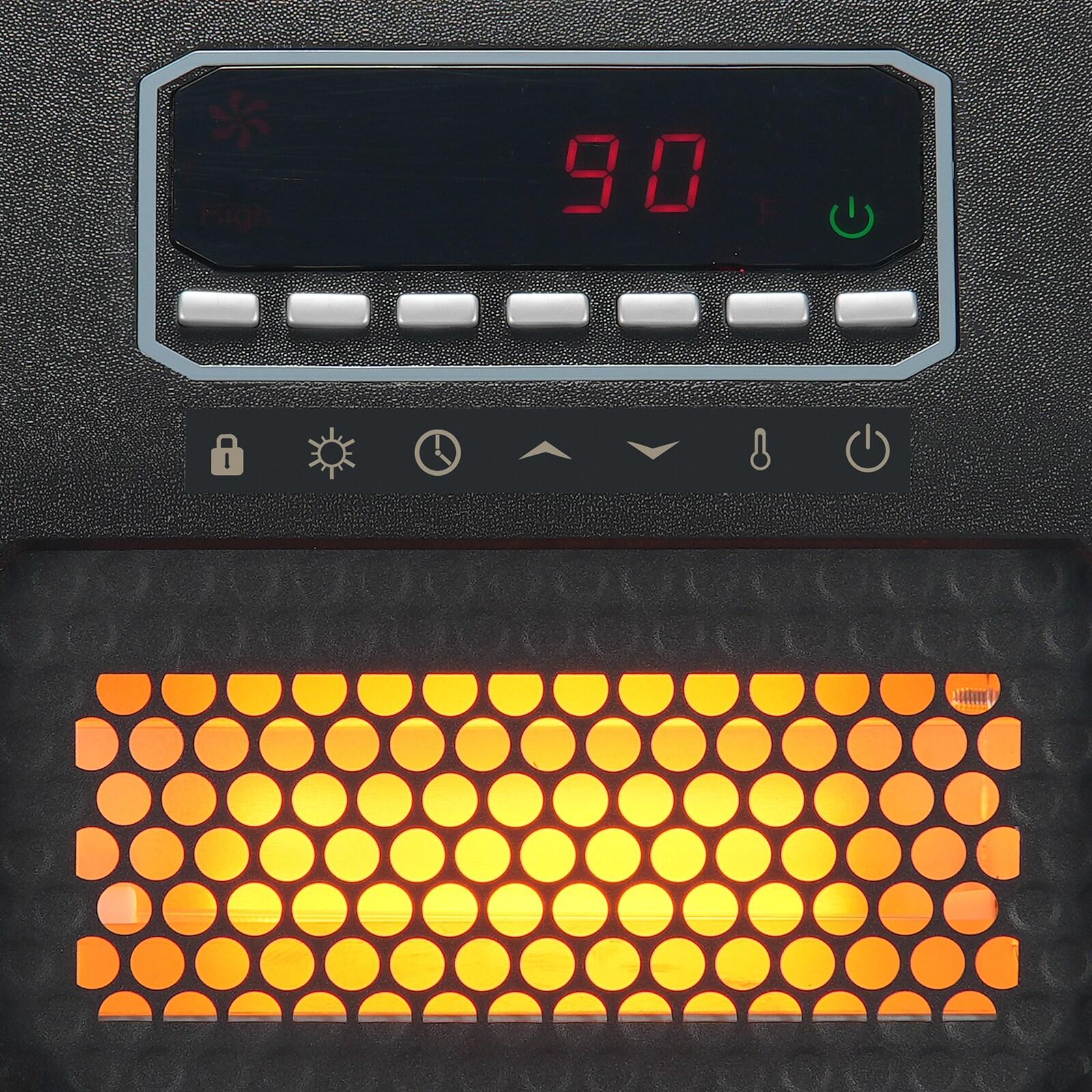 VEVOR Infrared Heater, 1500W Remote Control Electric Space Heater, LED Patio Heater w/ 3 Speeds & Timer & Overheat/Tip-Over Protection & Child Lock, for Bedroom,Living Room,Nursery,Studio,ABS