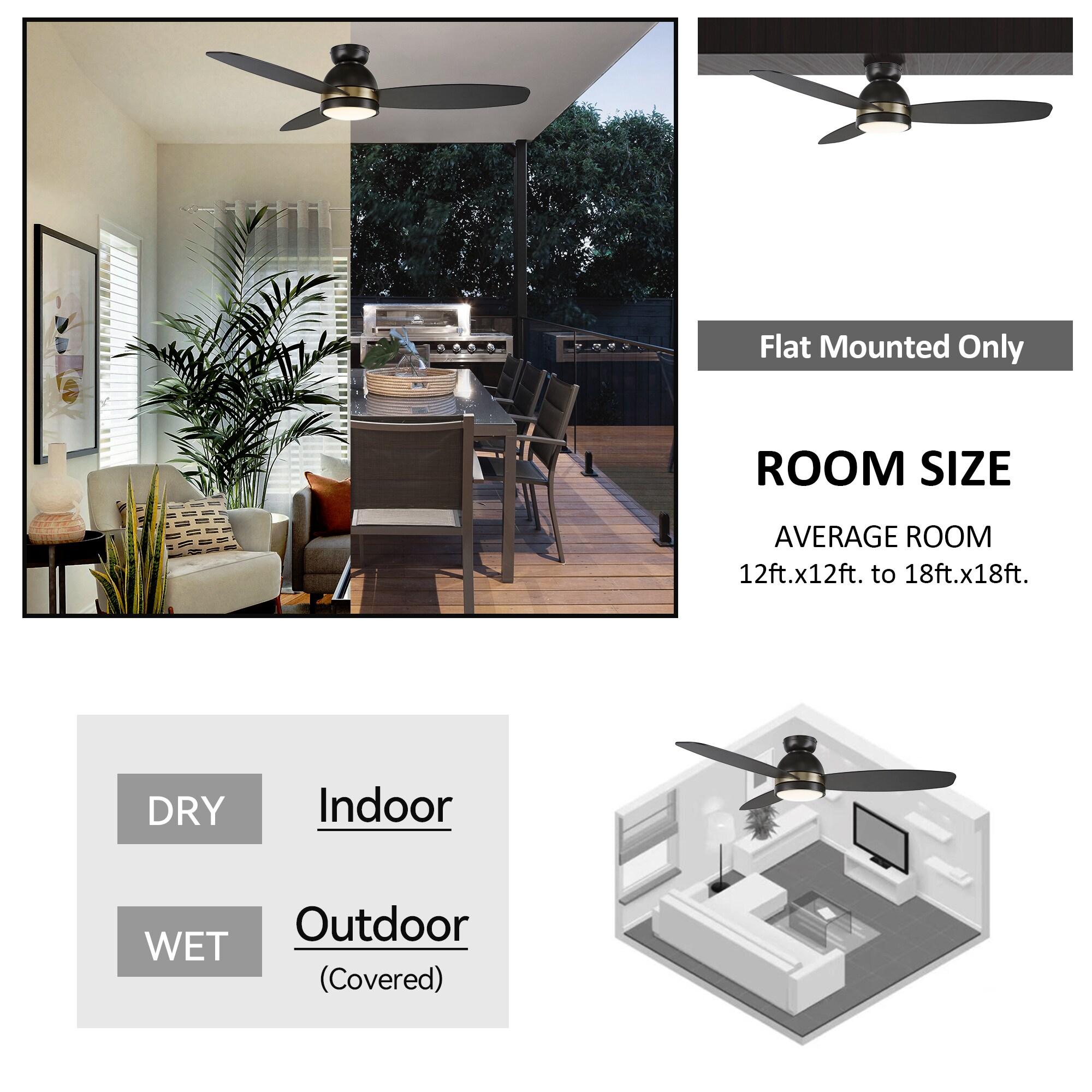 CARRO Smart Flush Mount Ceiling Fan with Light, Remote Control, DC Motor