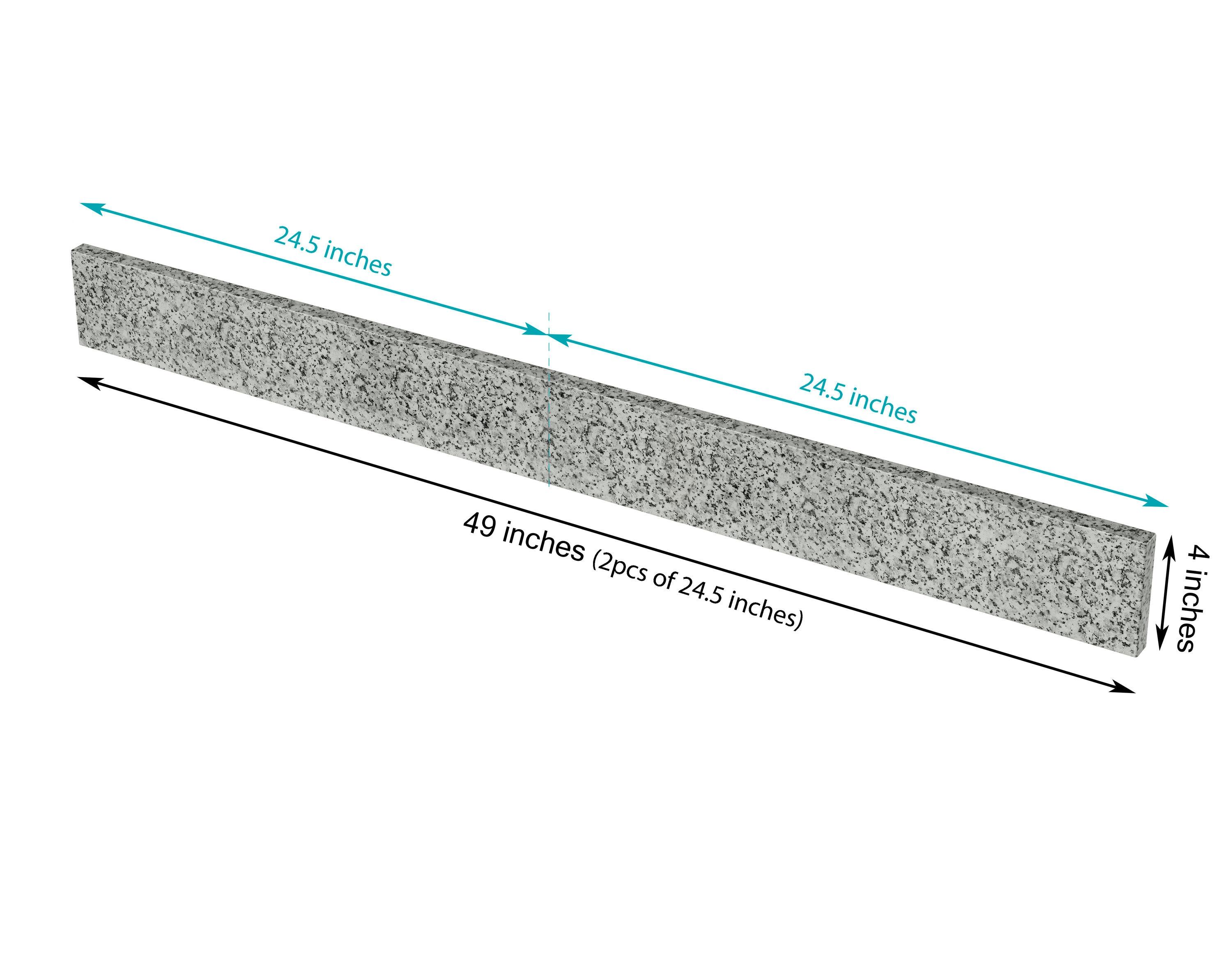 49 in. W Natural Grey Granite Backsplash (2pcs of 24.5in)
