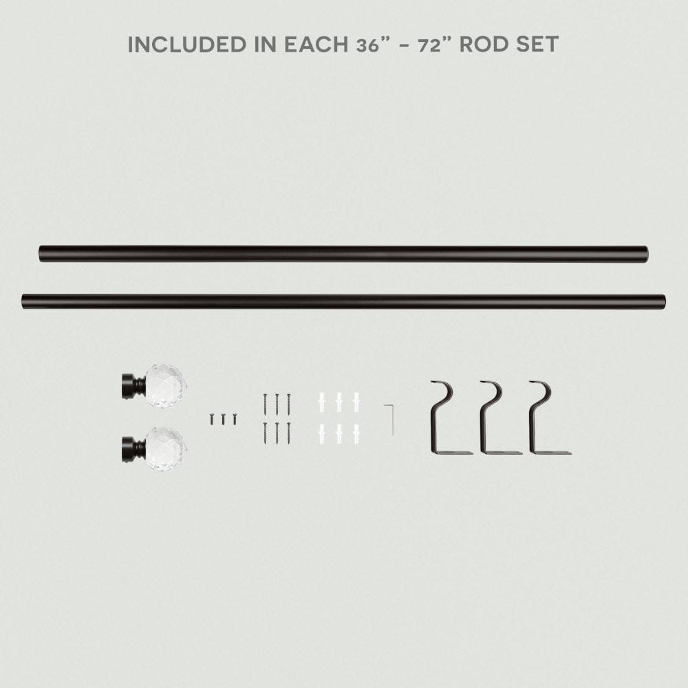 Amalgamated Textiles EXCLUSIVE HOME Crystal Ball 1" Curtain Rod and Finial Set