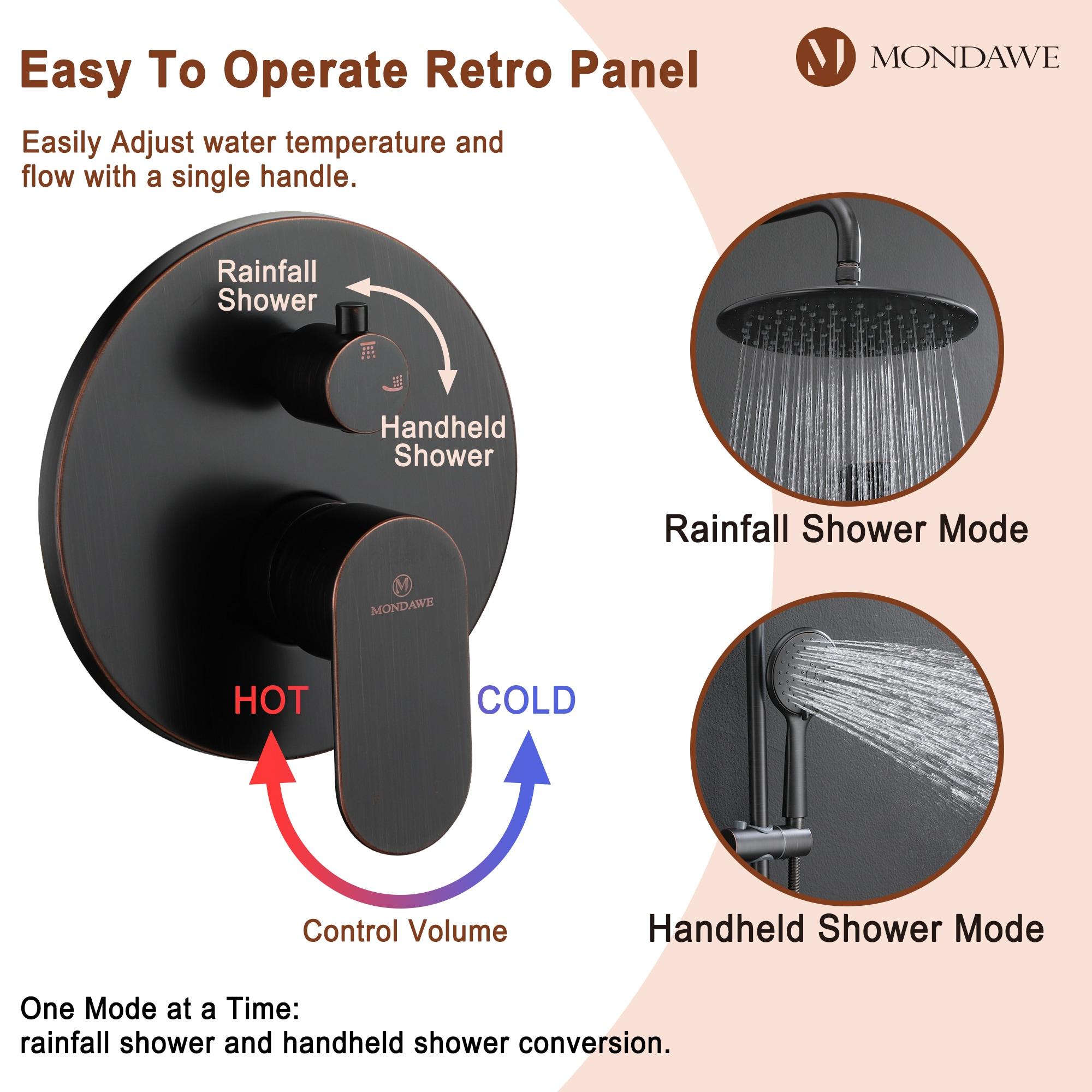 Calliope Wall Mounted 2-Function Retro Pressure-Balanced Shower System with 3 Setting Handheld