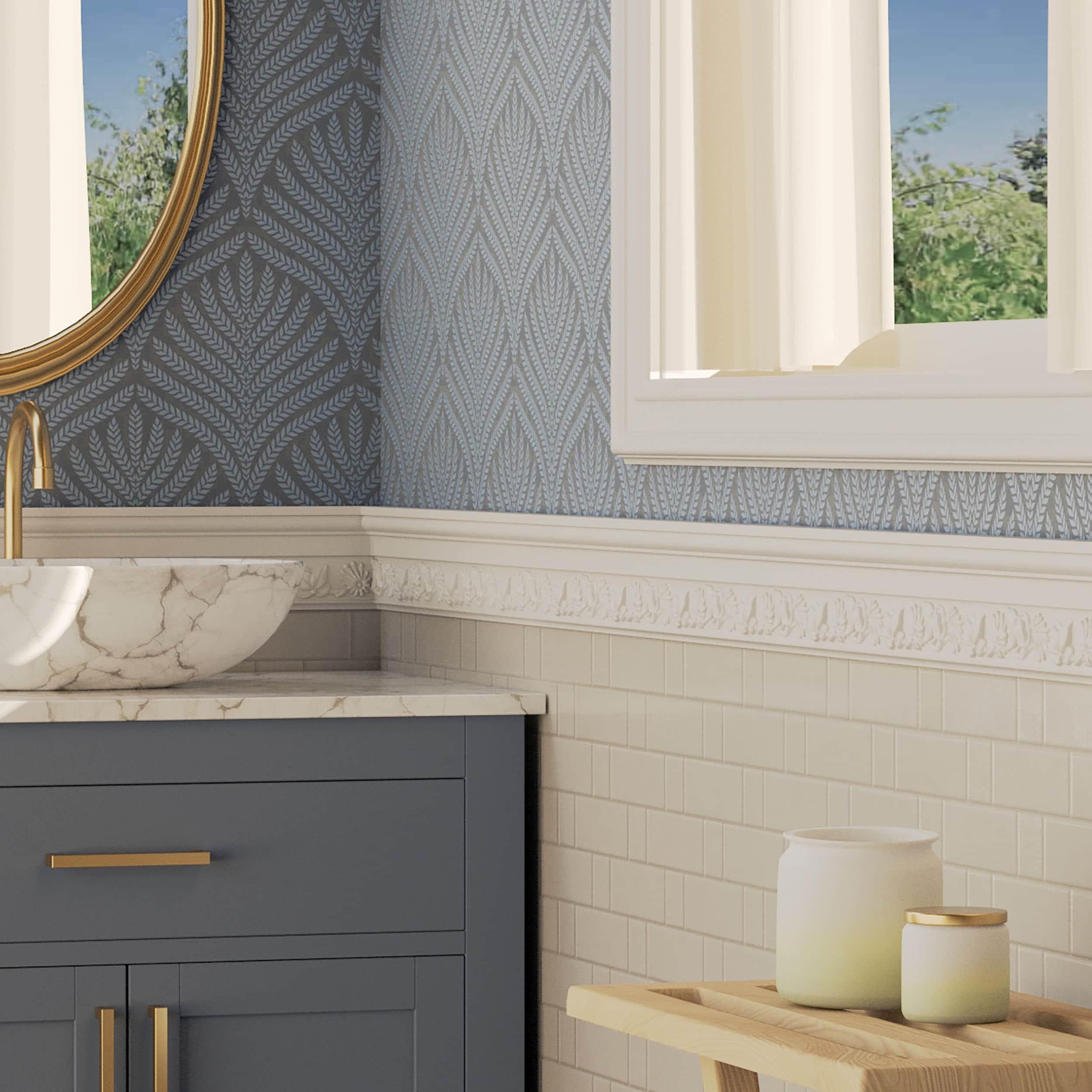 Ekena Millwork Endurathane Dylan Spring Chair Rail, 4"H x 1 1/8"P x 94 1/2"L, (6 3/8"Repeat), Factory Primed (8-Pack) (Set of 8)