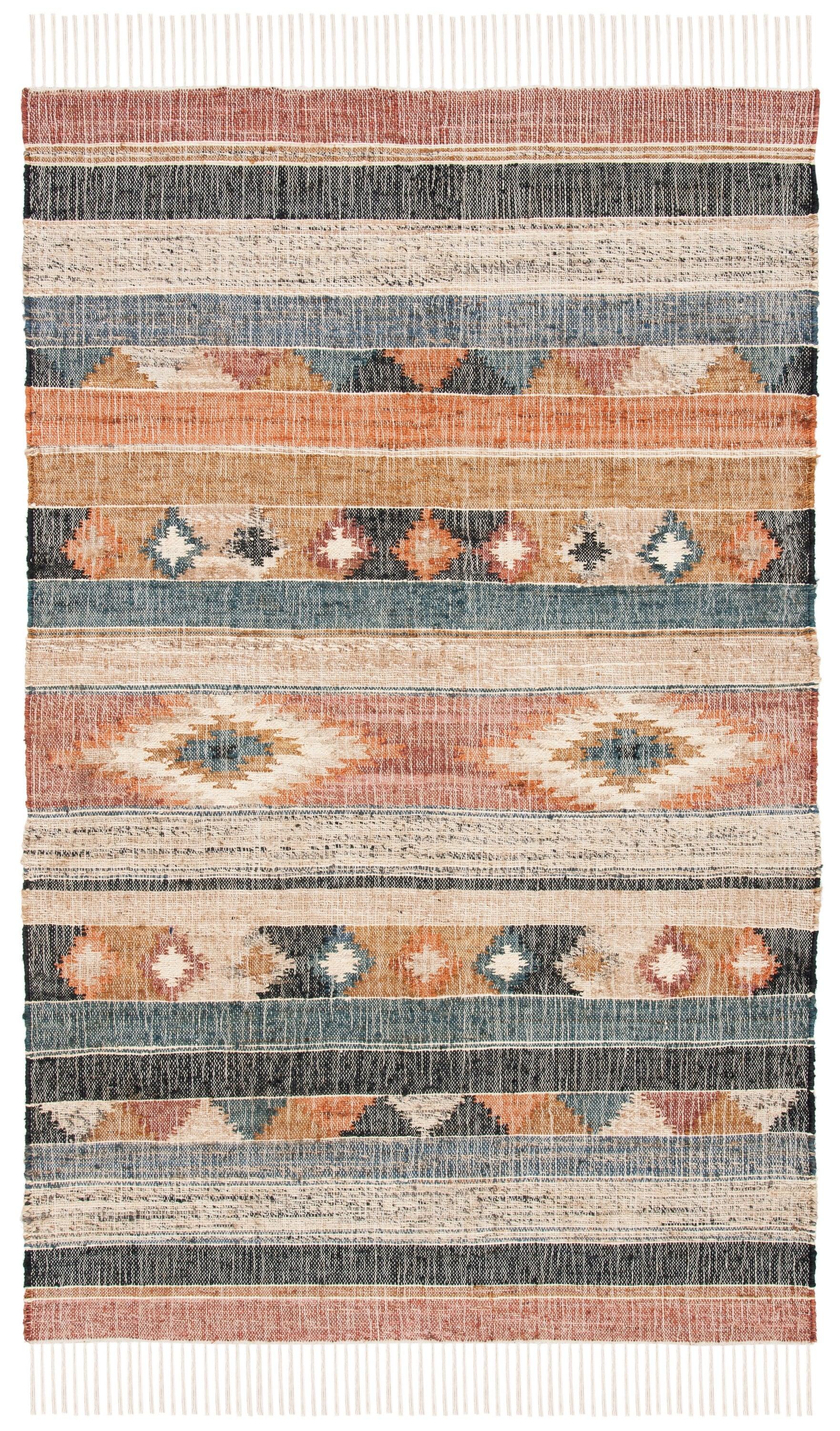 SAFAVIEH Kilim Marie Tribal Area Rug, Blue/Rust, 9' x 12'