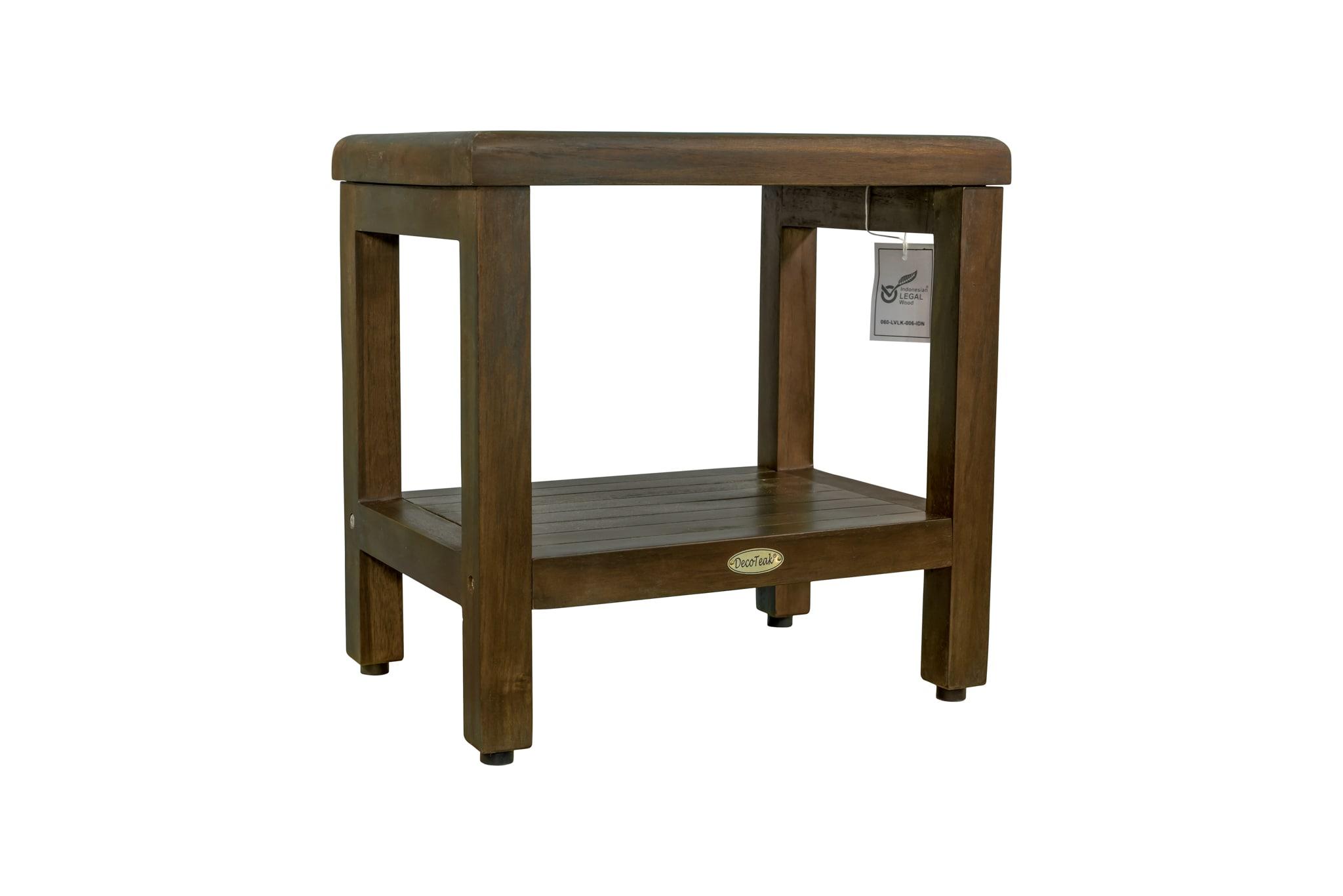 Decoteak Eleganto, Teak Shower Bench, Teak Wood Shower Bench, Teak Shower Bench, Teak Shower Stool