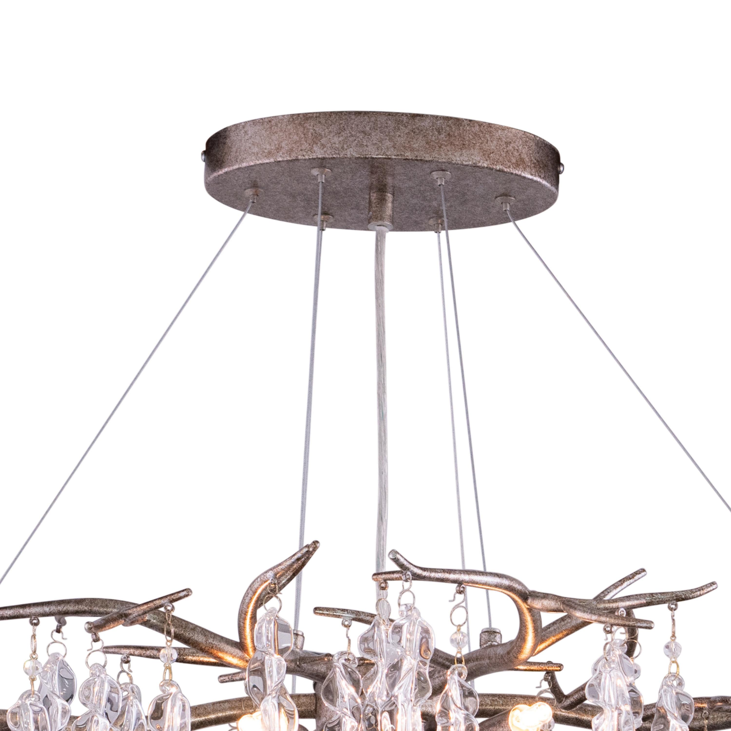 Vaxcel - Rainier 6-Light Linear Chandelier in Glam and Waterfall Style 19 Inches