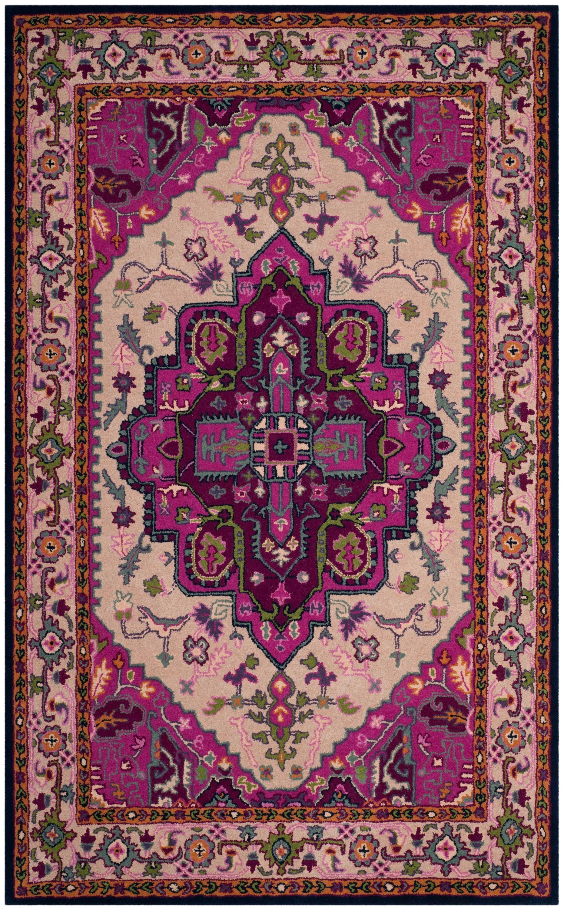 Bellagio BLG541 Hand Tufted Area Rug - Ivory/Pink - 6'x9' - Safavieh.