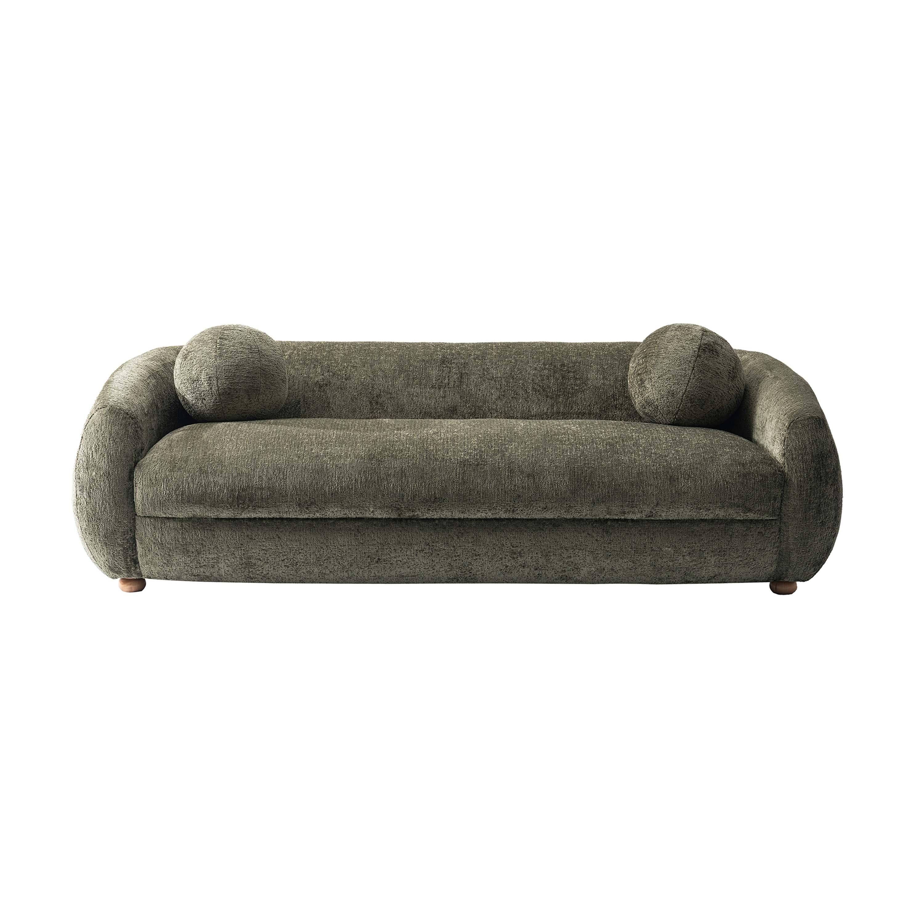 Manhattan Comfort 85.8" Tribeca Modern Chenille Upholstered Sofa Olive Green