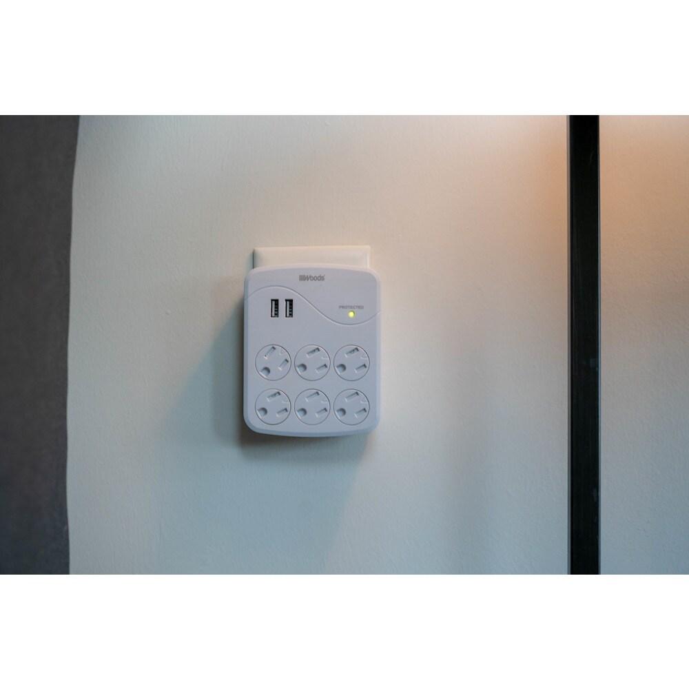 Woods 41076 Surge Protector with 6 Power, 6-Outlet 1440J of Protection