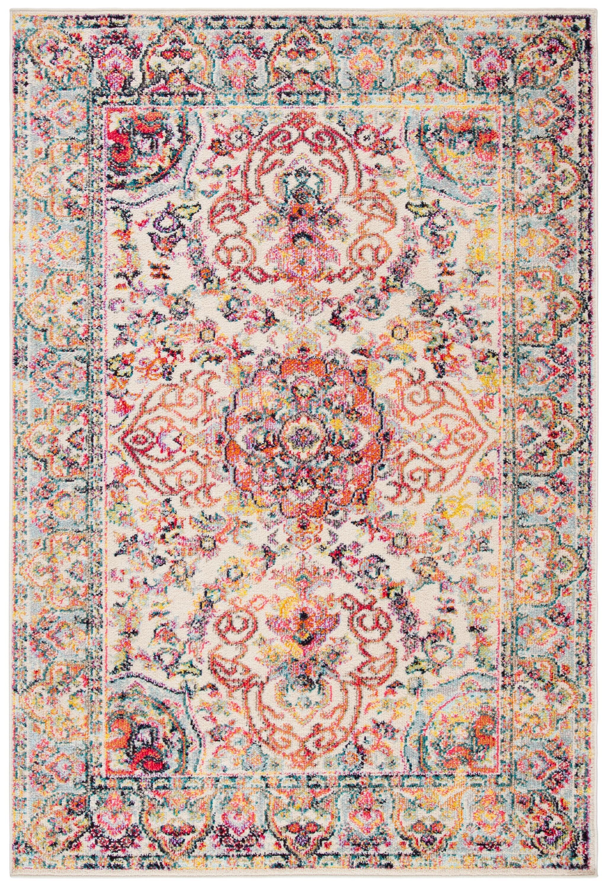 Madison Red and Ivory 9' x 12' Synthetic Area Rug