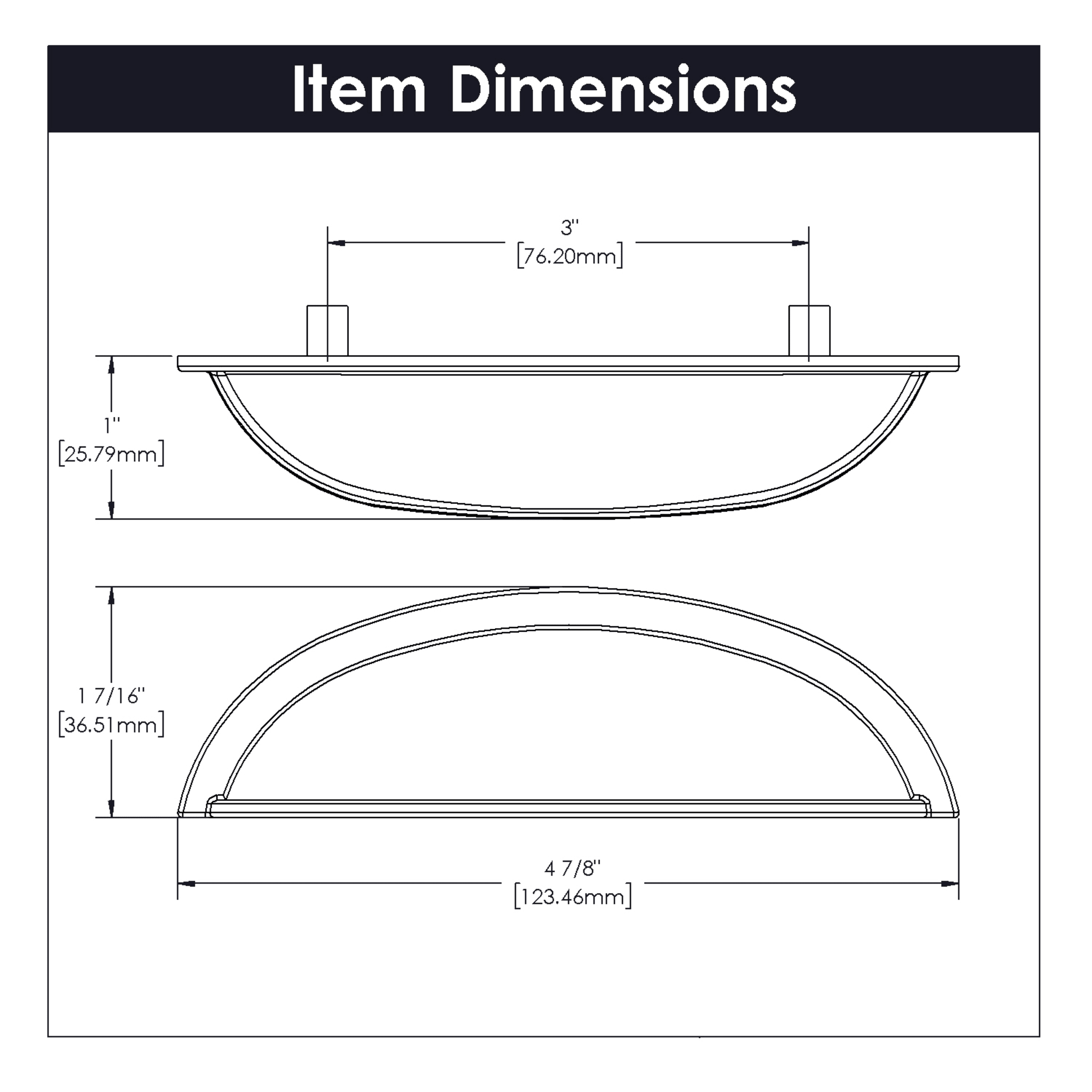 Cottage Kitchen Cabinet Handles, Solid Core Drawer Pulls for Cabinet Doors, 3"