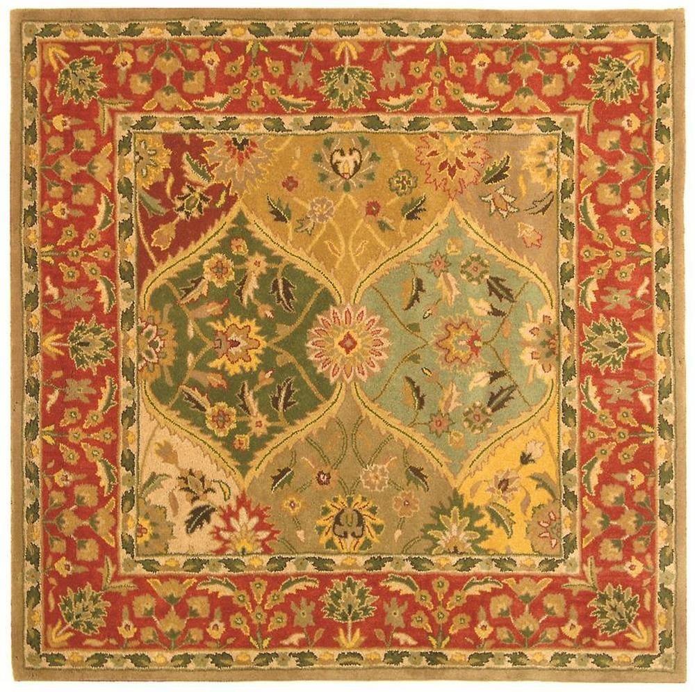 SAFAVIEH Heritage Wessex Traditional Wool Area Rug, Multi, 4' x 4' Square