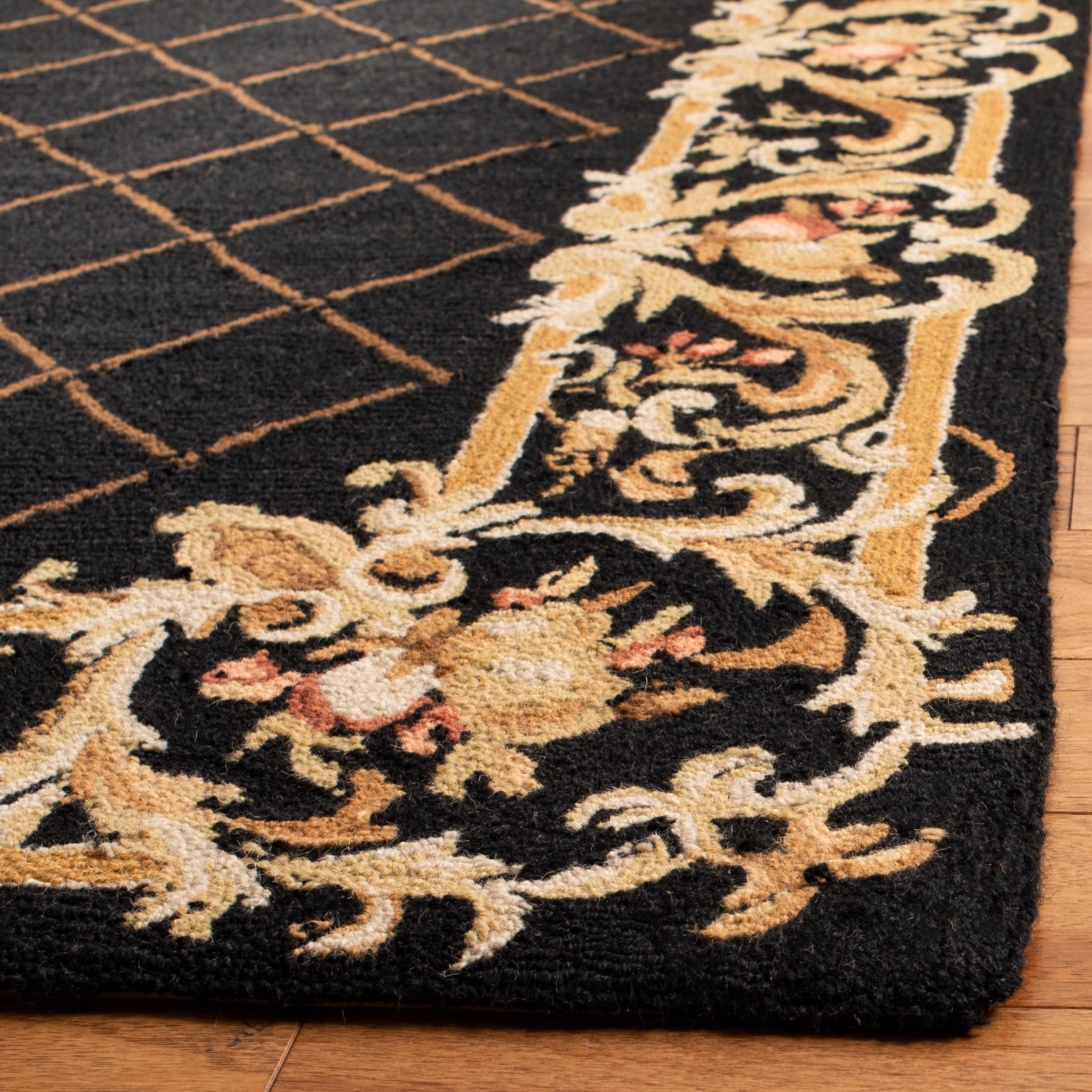 Chelsea HK333 Hand Hooked Accent Rug - Black - 2'6"x4' - Safavieh.