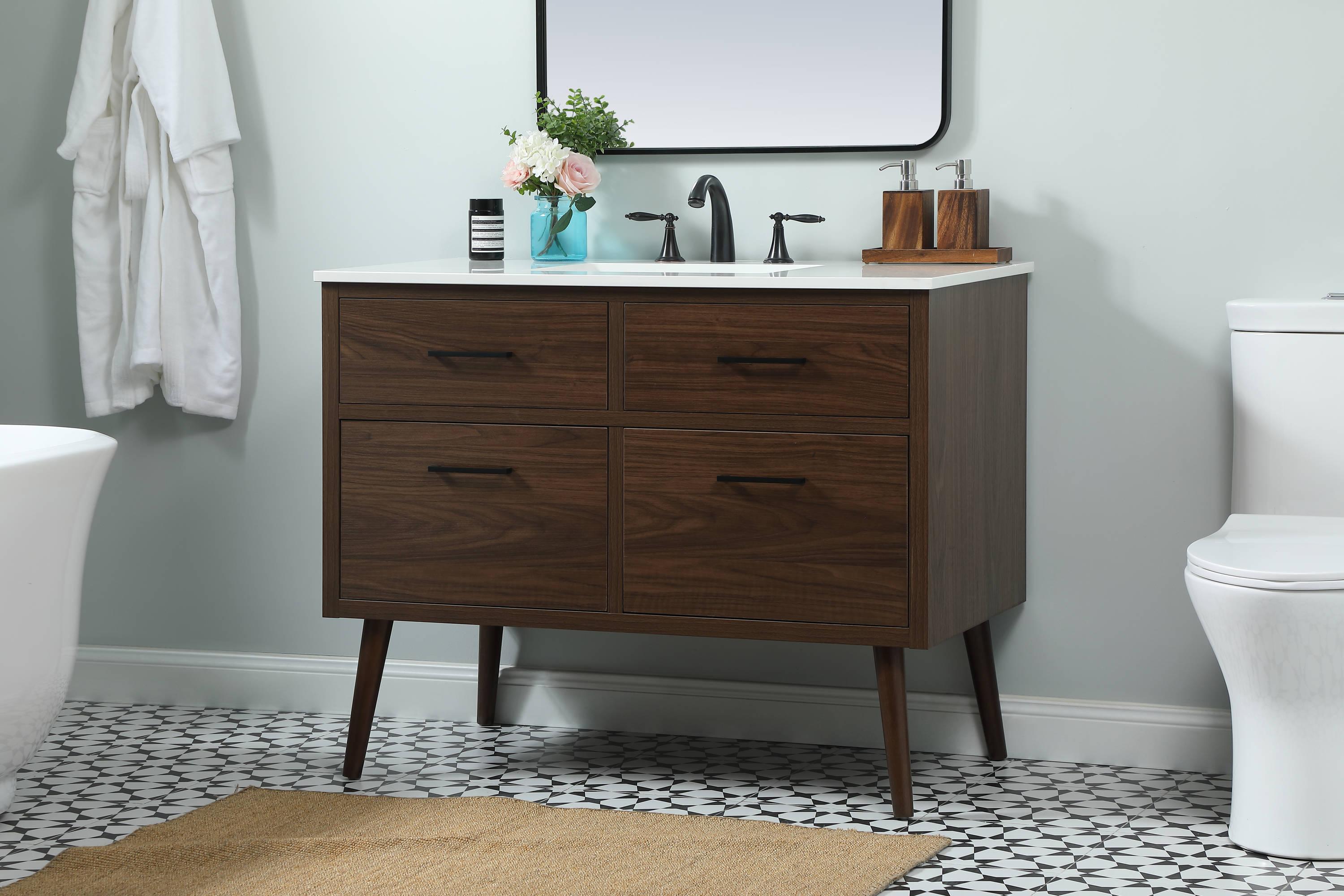 Elegant Kitchen and Bath Elegant Kitchen and Bath 42 Inch Single Bathroom Vanity in Natural Oak