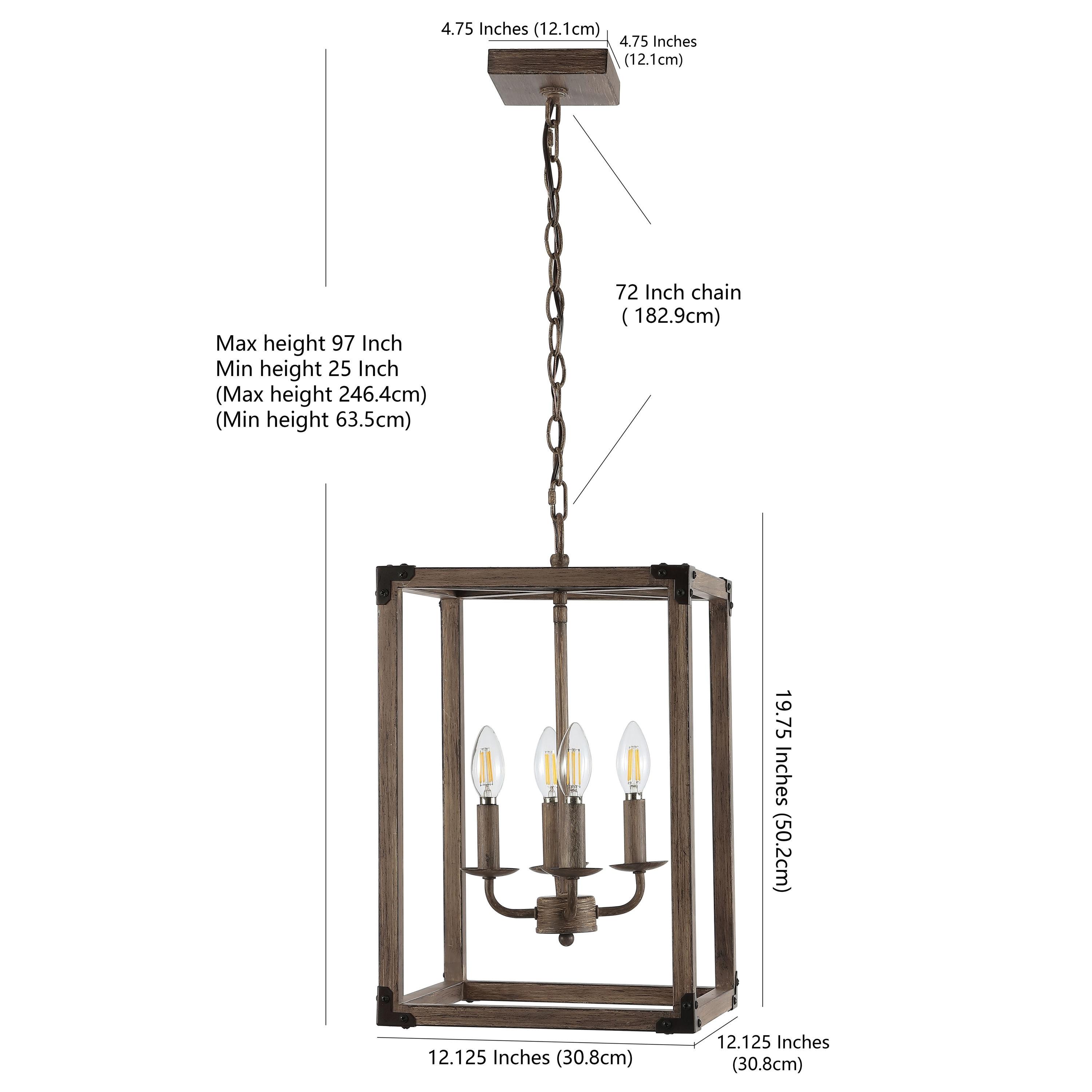 Magnolia 12.13" 4-Light Adjustable Iron Rustic Farmhouse LED Pendant, Brown