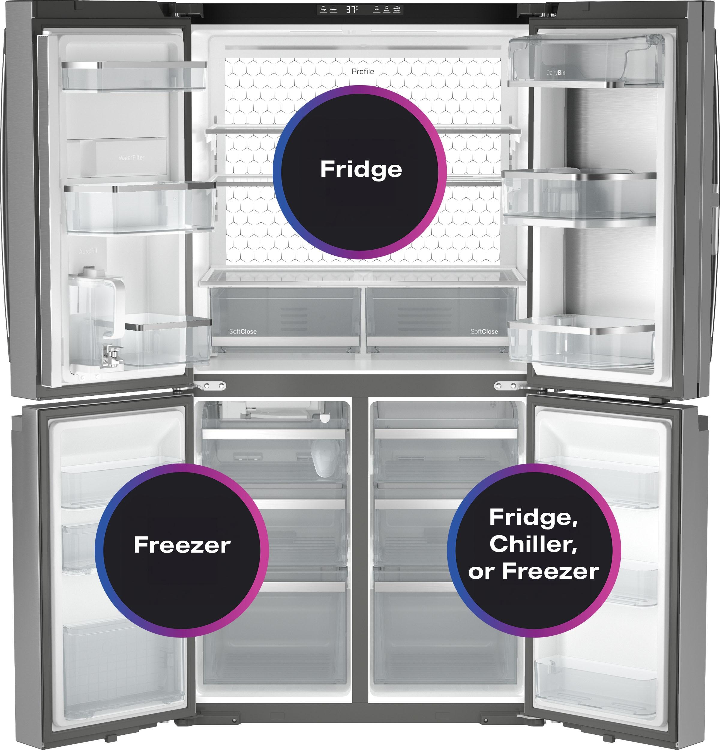 GE Profile™ Series Energy Star Smart 28 Cu. Ft. Fingerprint Resistant Quad-Door Refrigerator