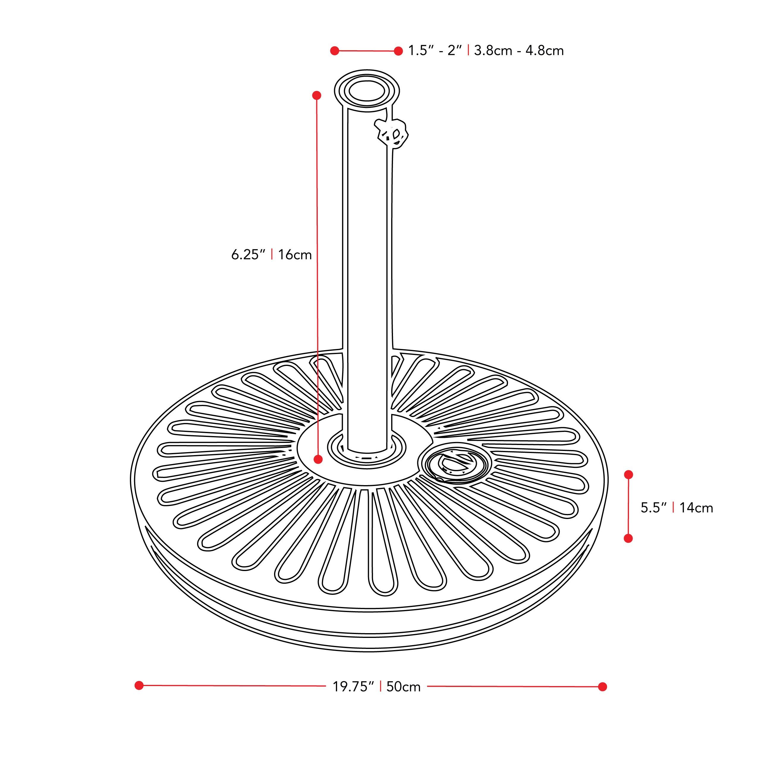 48.9lbs Umbrella Base with Steel-Lined Attachment Piece Gray - CorLiving