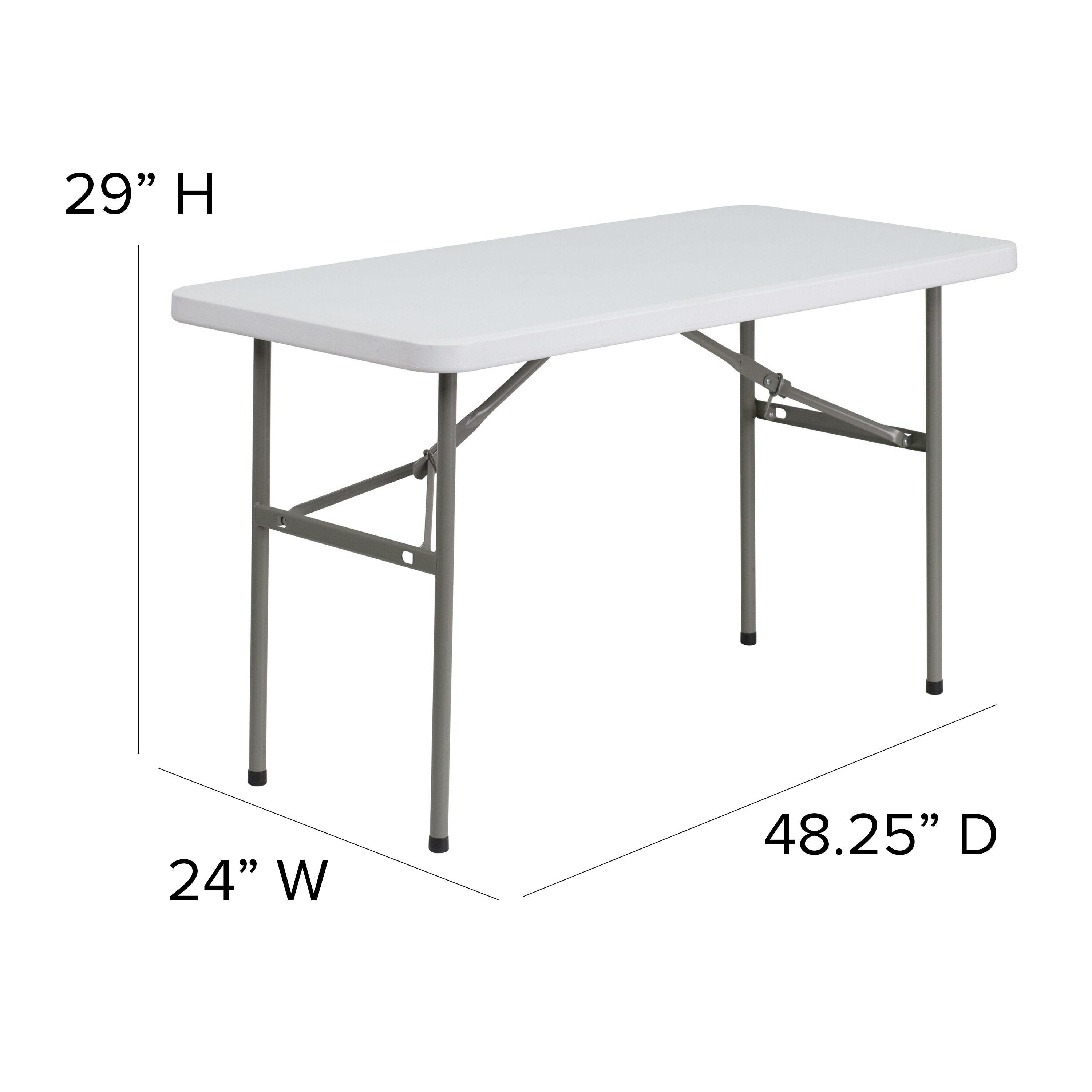 Noah 4' Rectangular Plastic Event Folding Table by Flash Furniture