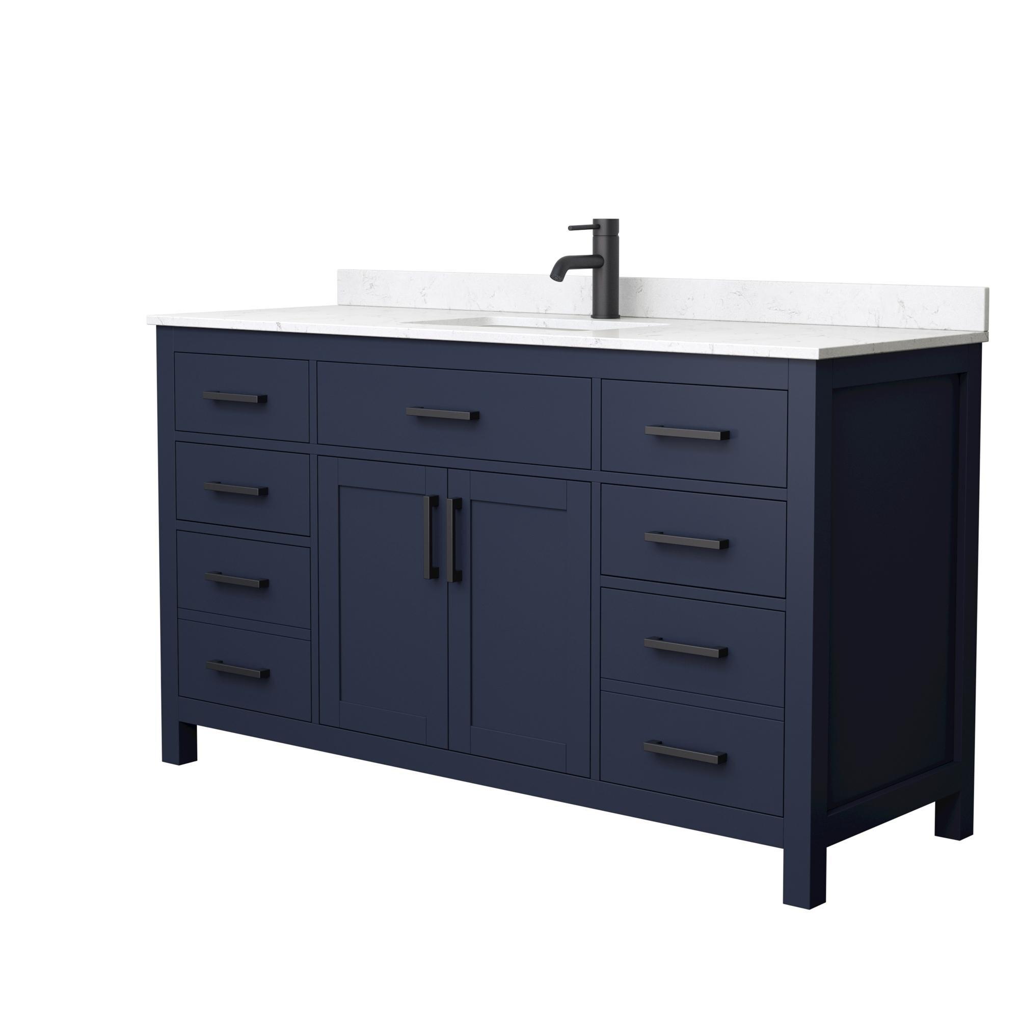 Beckett 60" Freestanding Single Bathroom Vanity with Cultured Marble Top