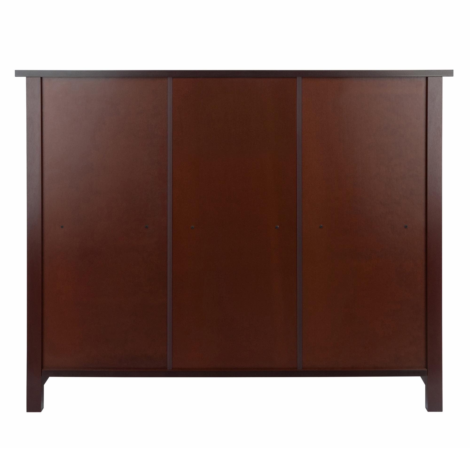 30" 3 Tier Milan Storage Shelf or Bookshelf Long Walnut - Winsome: Fixed Shelves, Wood Composite