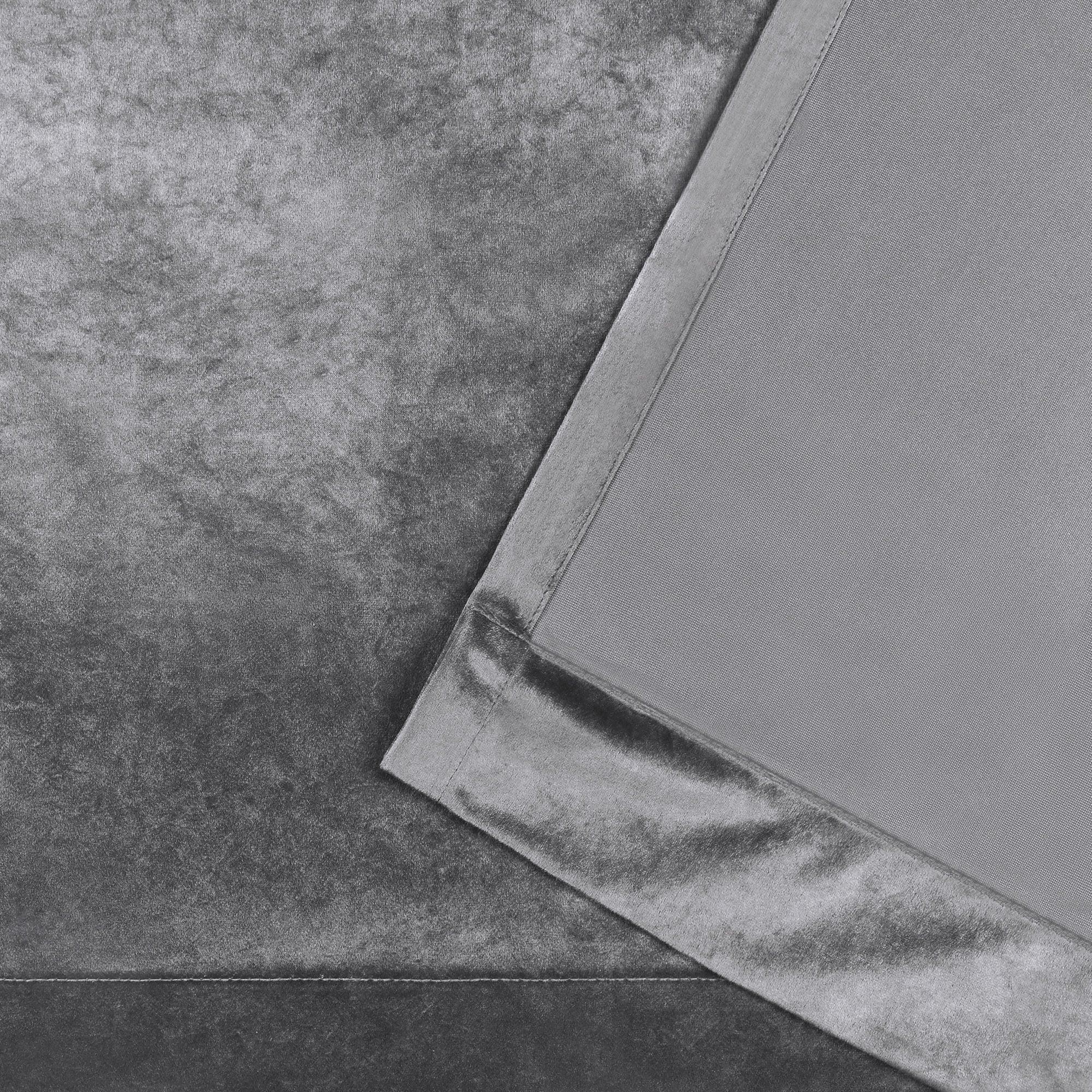Exclusive Home Velvet Heavyweight Light Filtering Grommet Top Curtain Panel Pair, 54"x63", Soft Grey