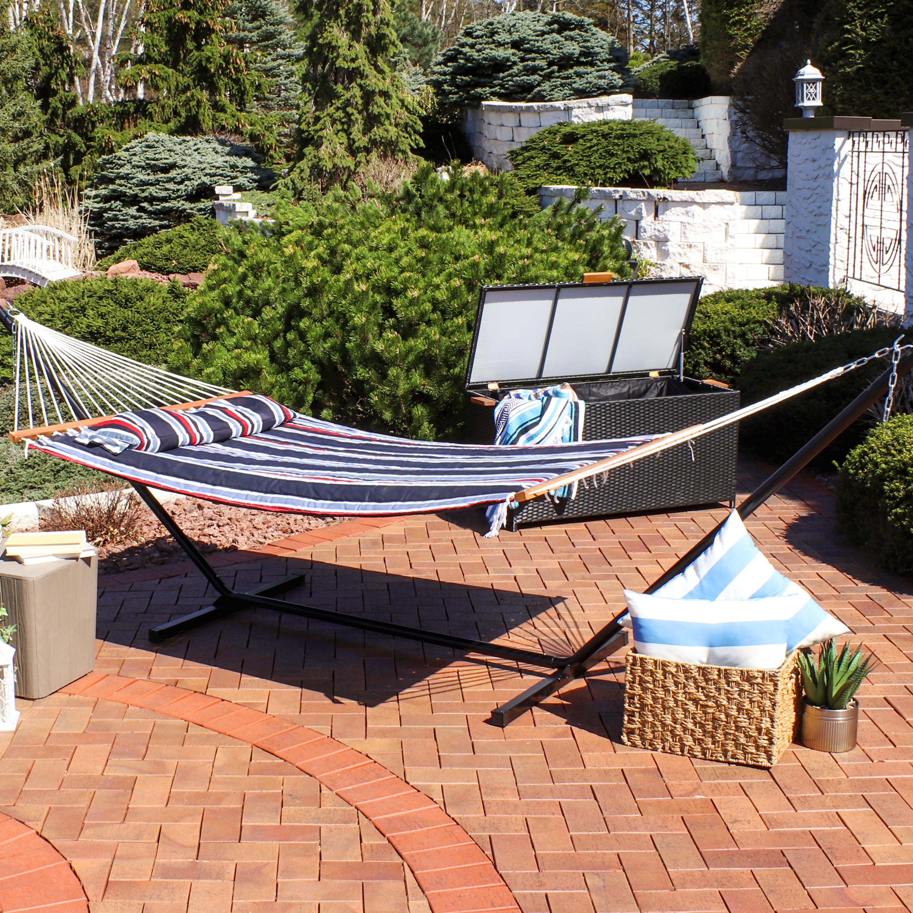 2-Person Quilted Polyester Spreader Bar Hammock