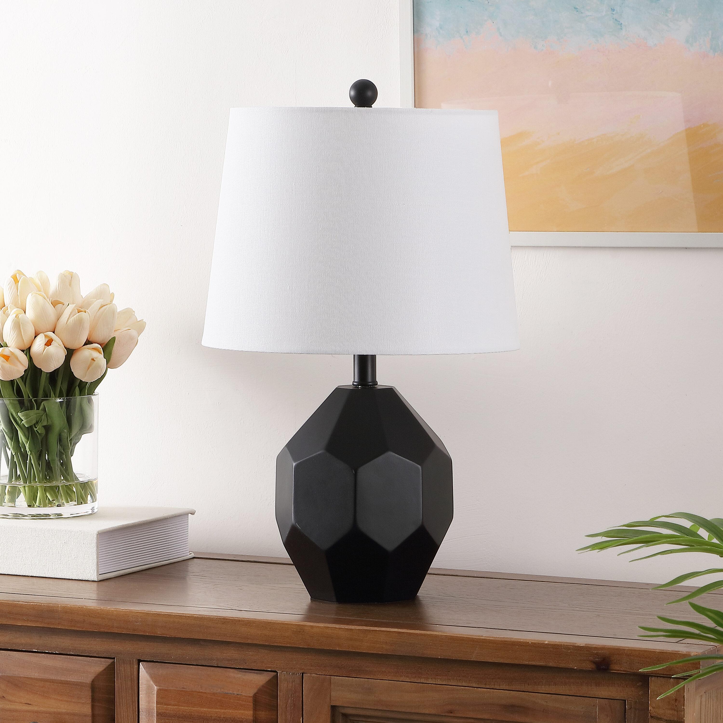 Danilo 19.5 Inch Resin Table Lamp - Black - Safavieh.