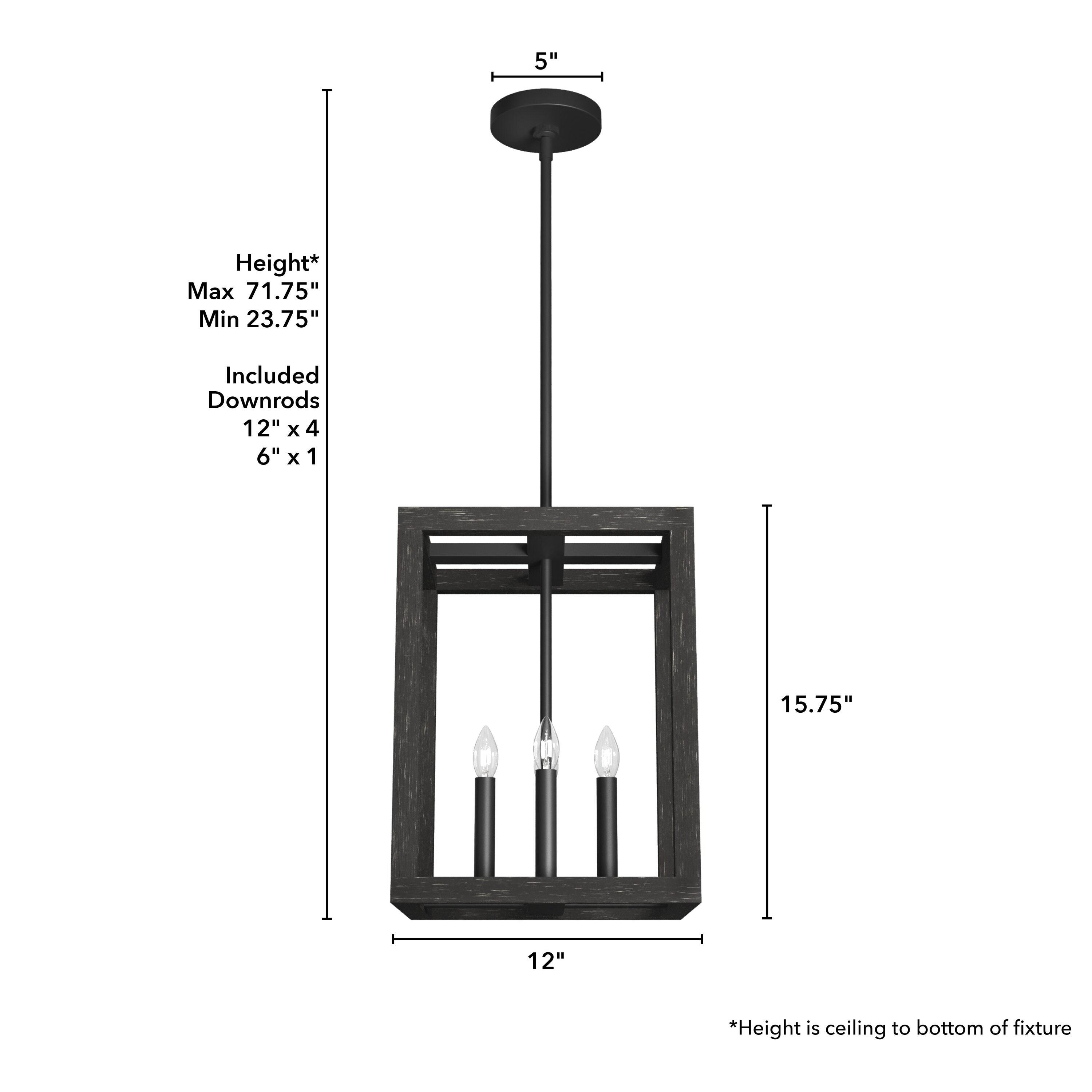 Squire Manor 4 - Light Lantern Rectangle Chandelier