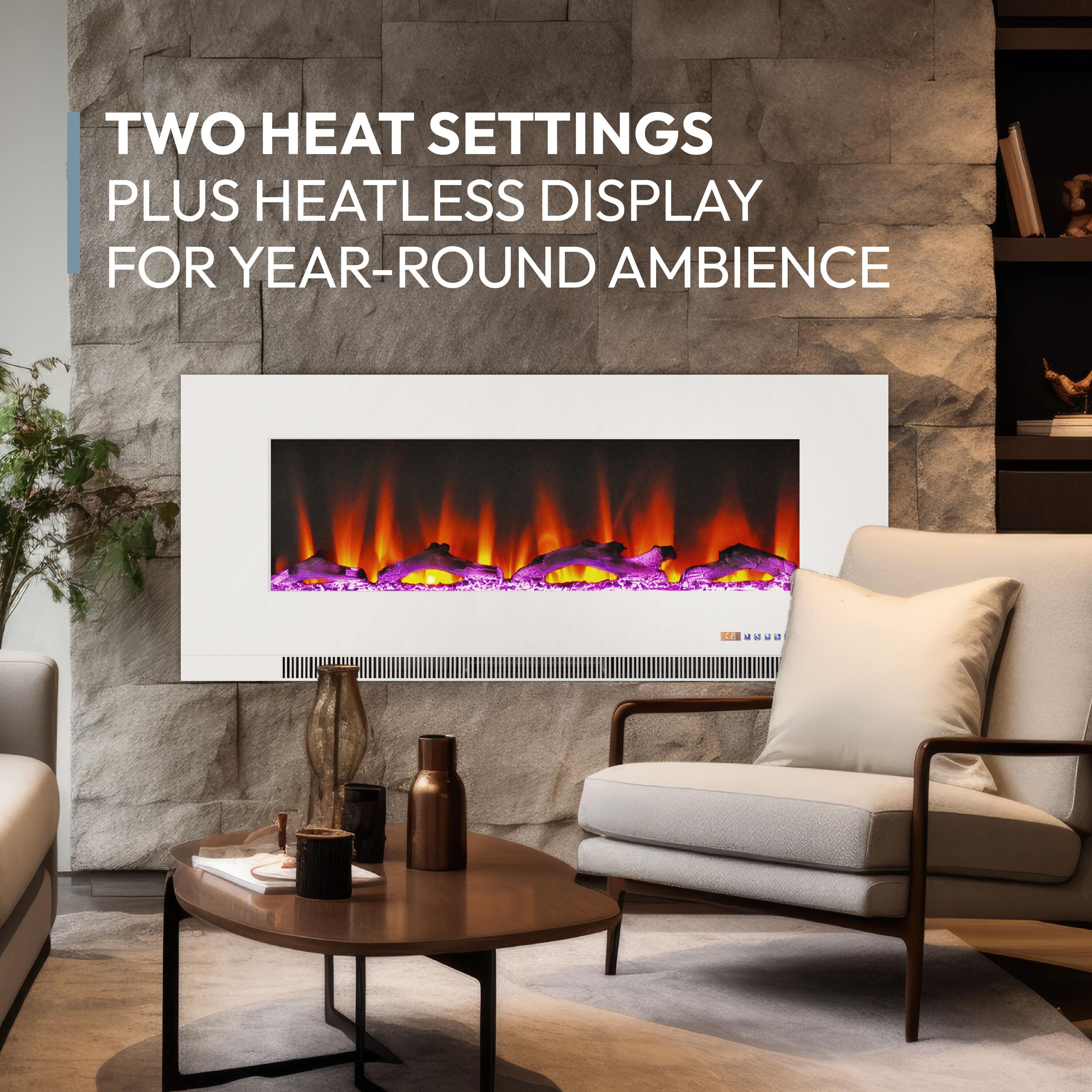 Cambridge Cambridge Wall Mount Electric Fireplace Heater with Remote Control for Indoor Use in Living Room, Bedroom, Home Office