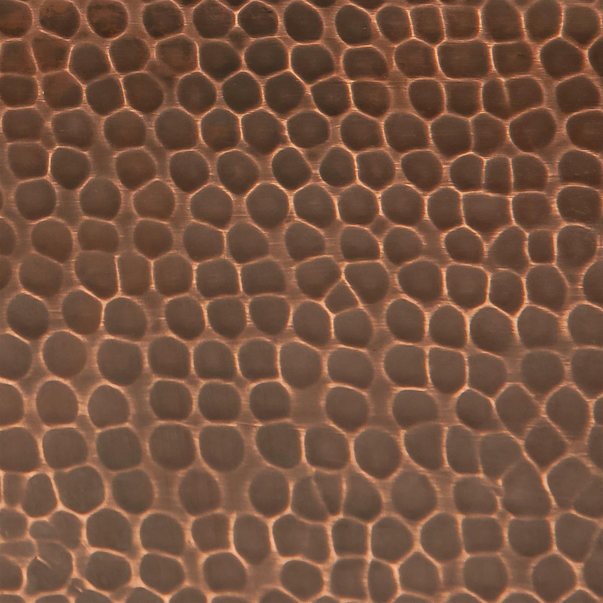 17" Round Under Counter Hammered Copper Bathroom Sink